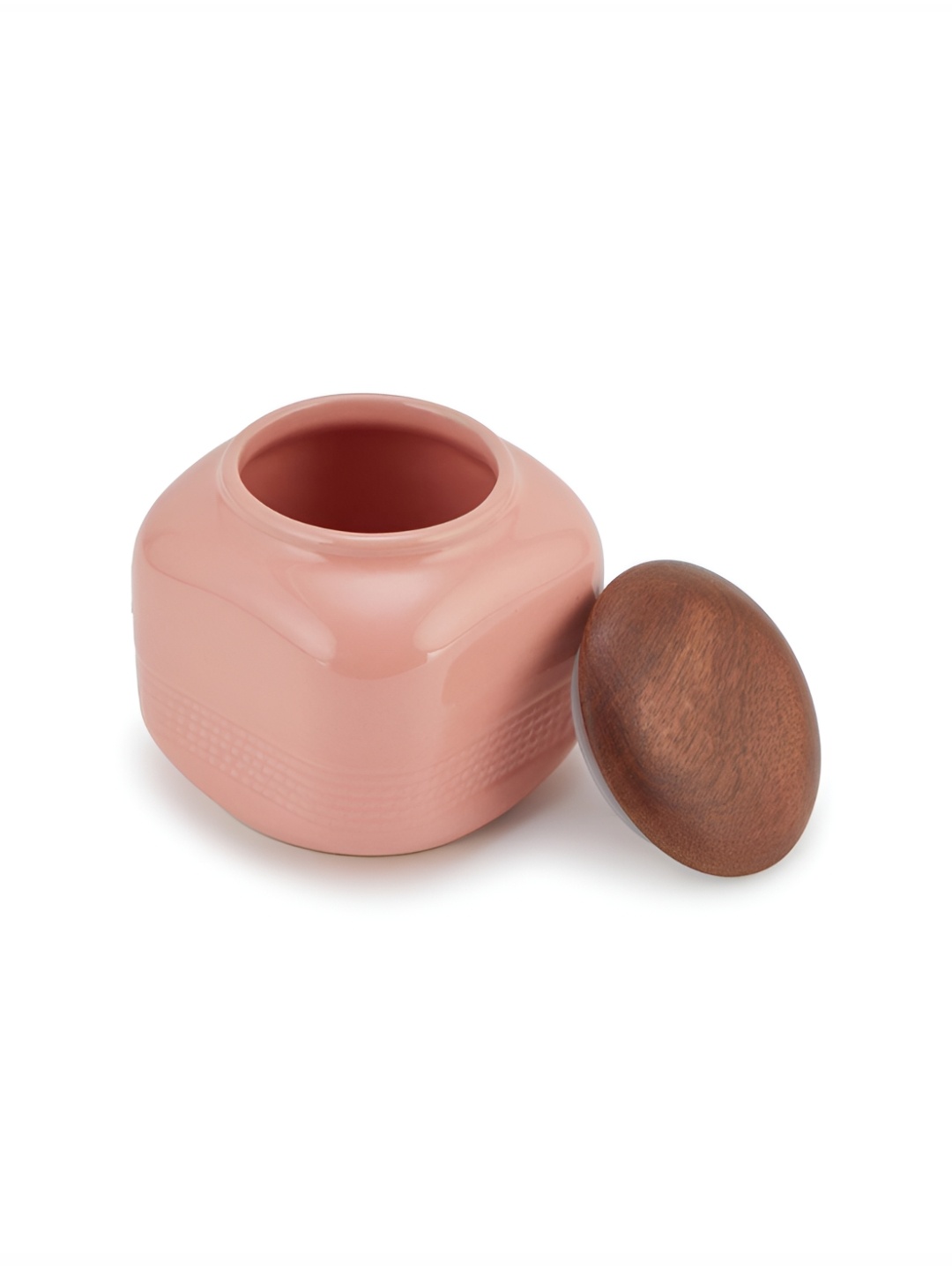 

Fabindia Arsa Pink & Brown Swayam Ceramic Jar With Lid