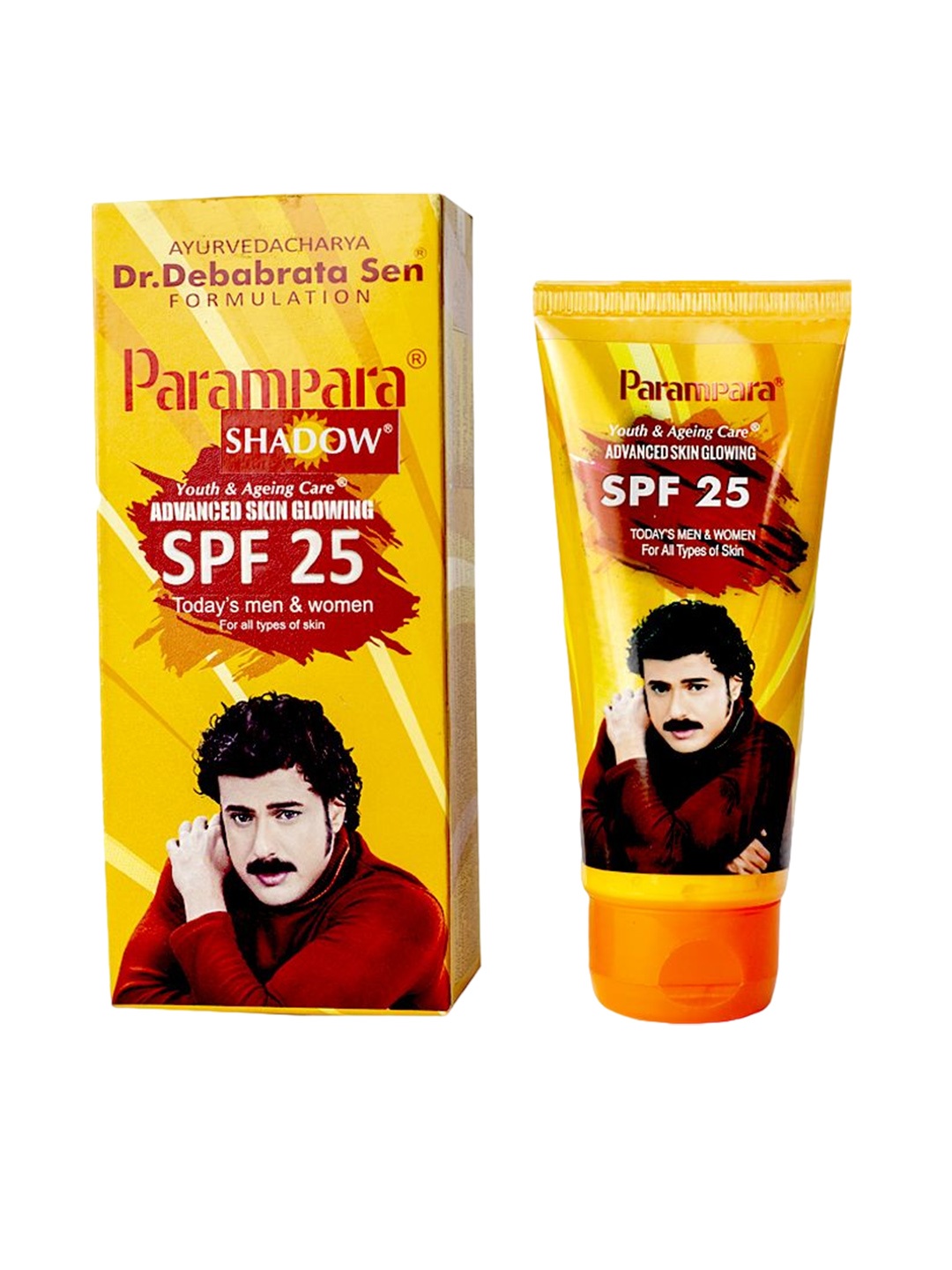 

Parampara Ayurved Shadow Advance Skin Glowing SPF 25 Sunscreen With Vitamin E - 50ml, Yellow