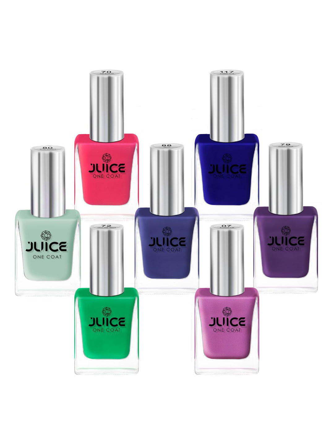 

JUICE Set Of 7 One Coat Long-Lasting Nail Polish - 11ml Each, Multi