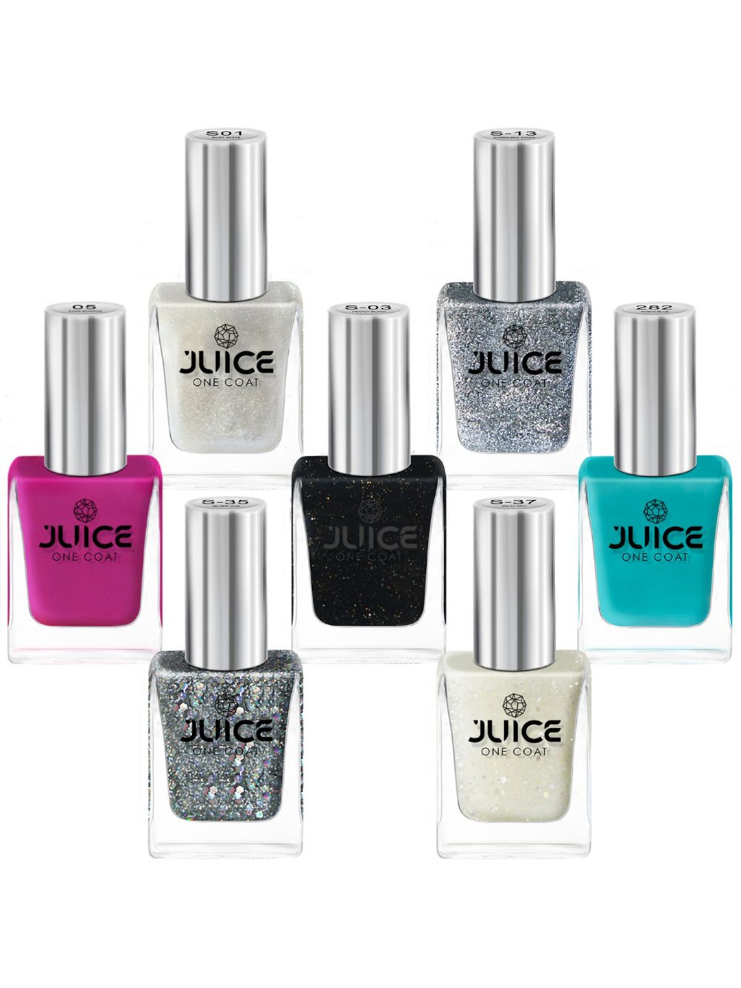 

JUICE Set Of 7 One Coat Long-Lasting Nail Polish - 11ml Each, Multi