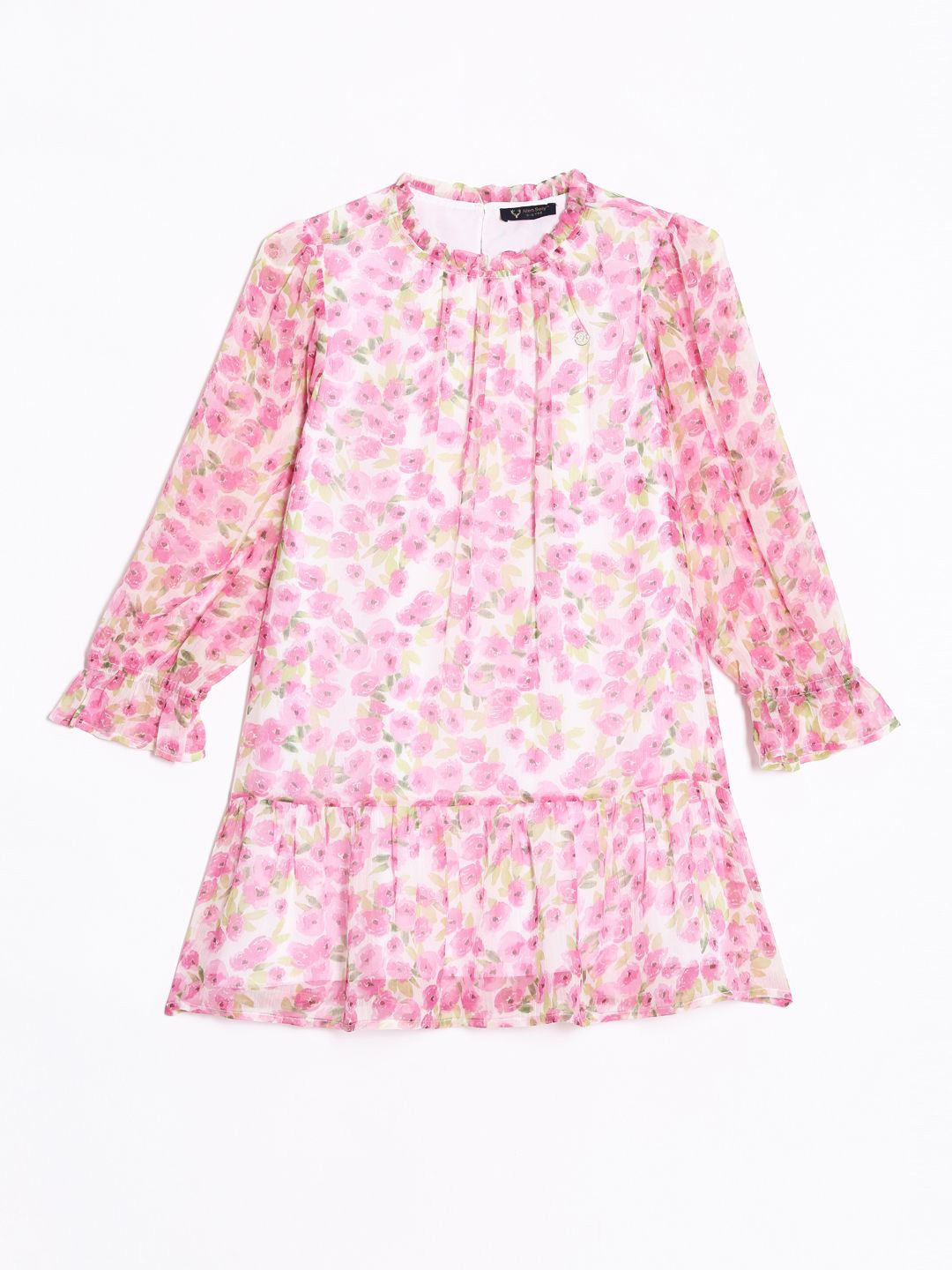 

Allen Solly Junior Girls Floral Printed Pure Cotton A-Line Dress, Pink