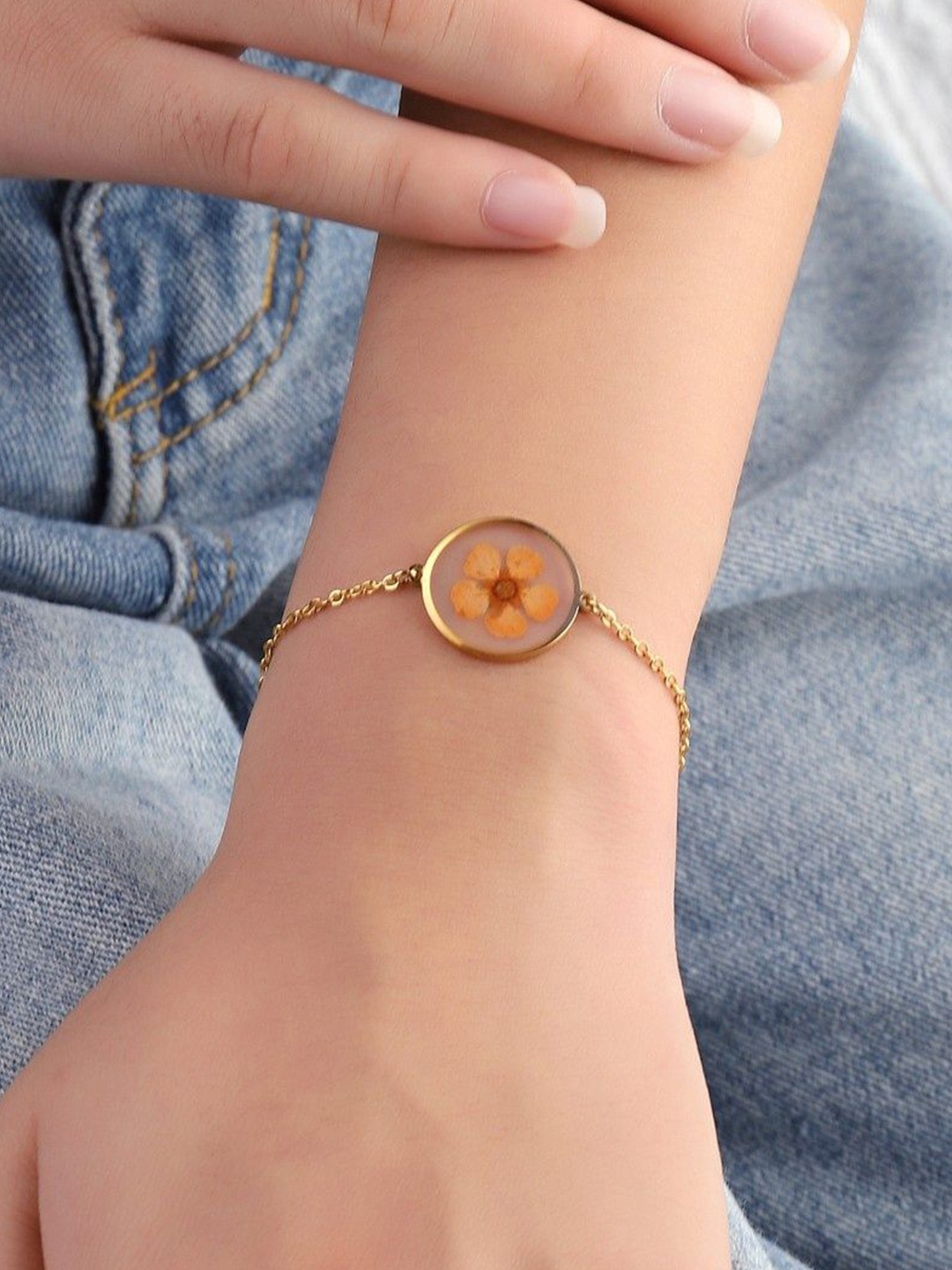

SALTY Women Prism Resin Wraparound Bracelet, Orange