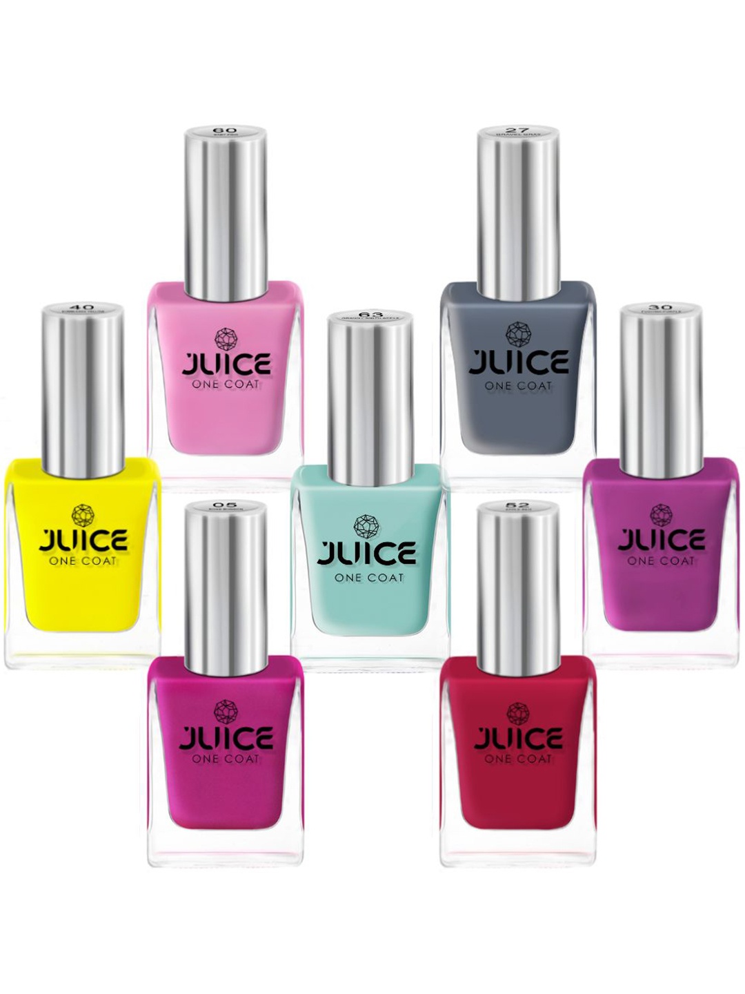 

JUICE Set Of 7 One Coat Long-Lasting Nail Polish - 11ml Each, Multi