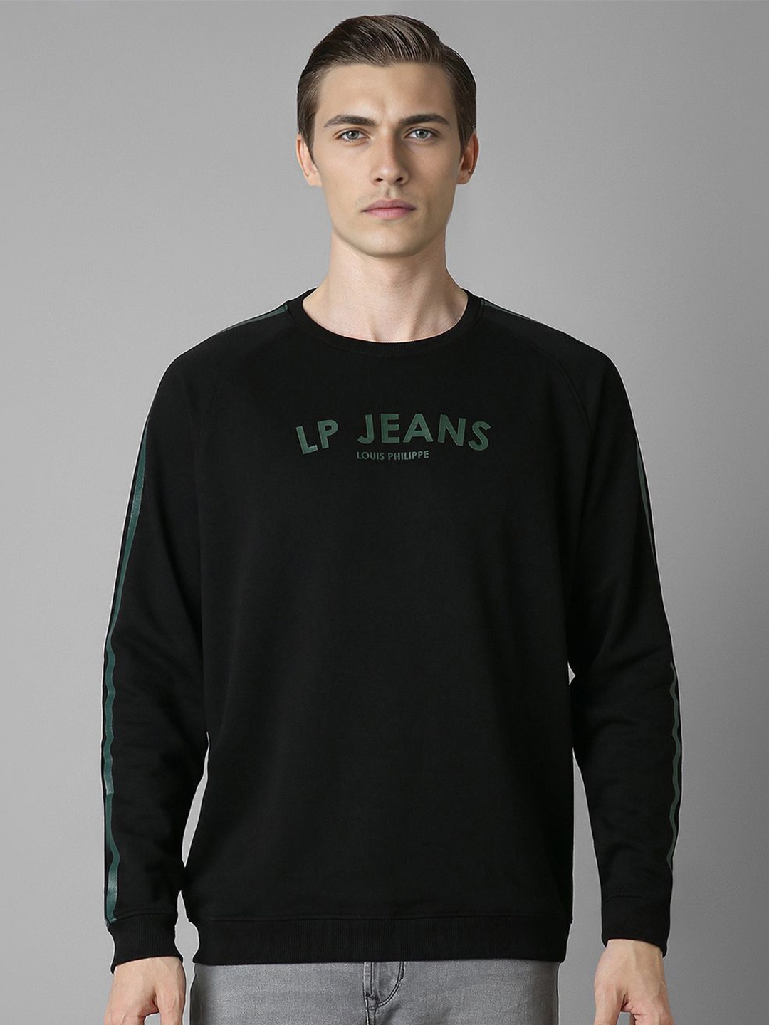 

Louis Philippe Jeans Men Typography Printed Sweatshirt, Black