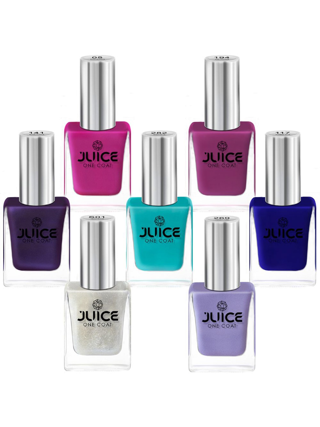 

JUICE Set Of 7 One Coat Long-Lasting Nail Polish - 11ml Each, Multi