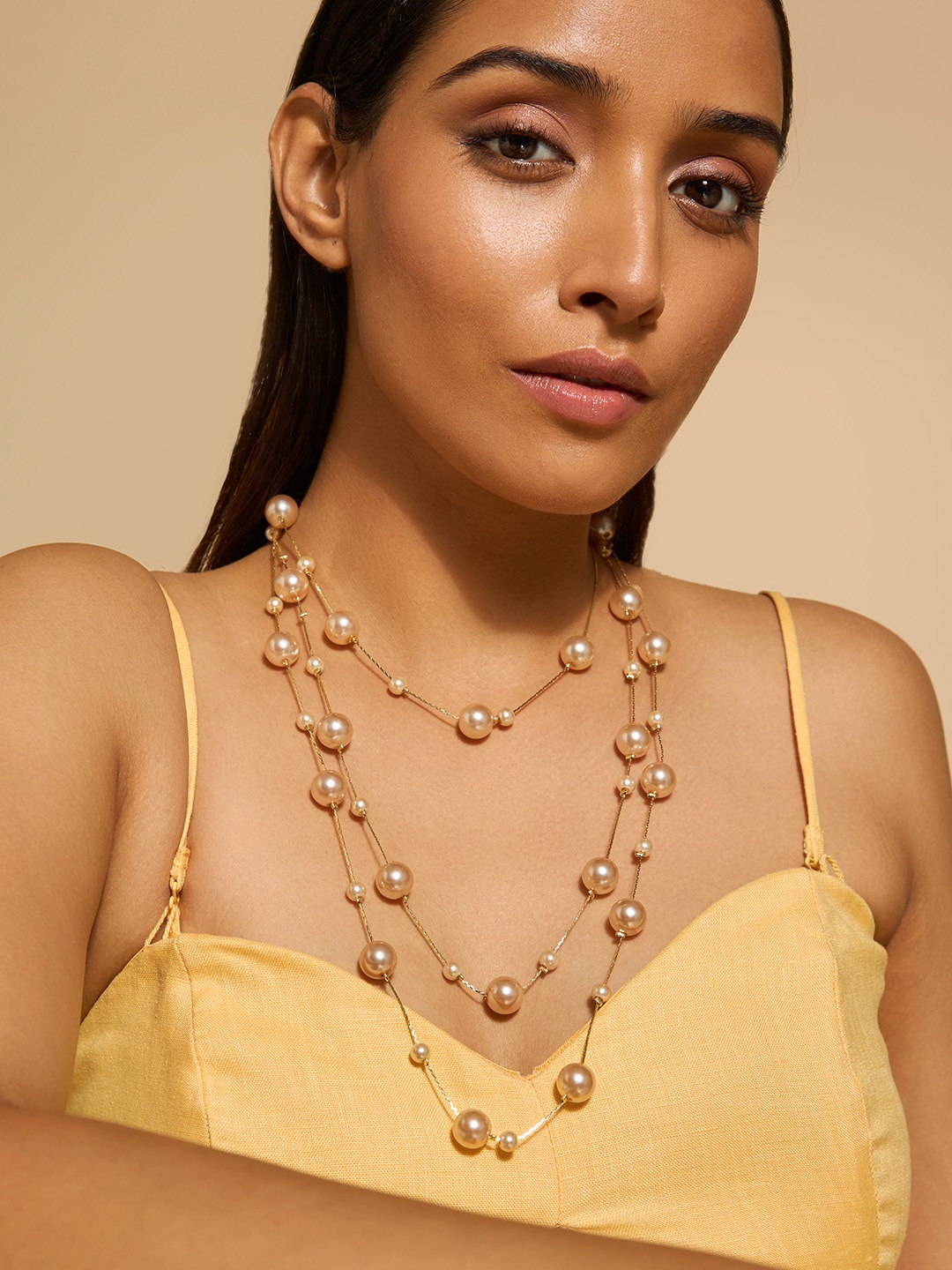 

Kushal's Fashion Jewellery Copper Gold-Plated Layered Necklace