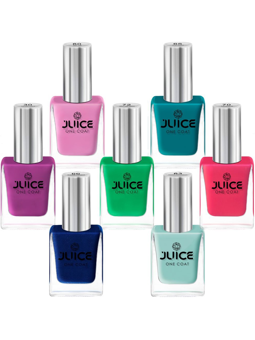 

JUICE Set Of 7 One Coat Long-Lasting Nail Polish - 11ml Each, Multi