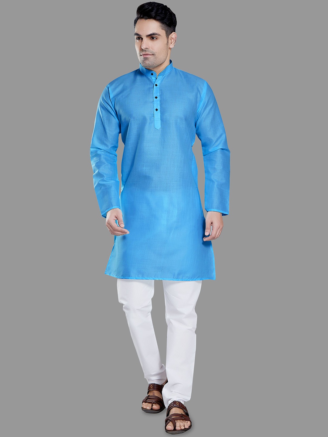 

DIVISIVE Men Regular Kurta with Pyjamas, Blue