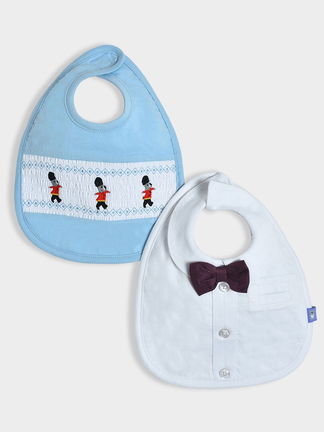 

MiArcus Infants Pack Of 2 Pure Cotton Feeding Bibs, White