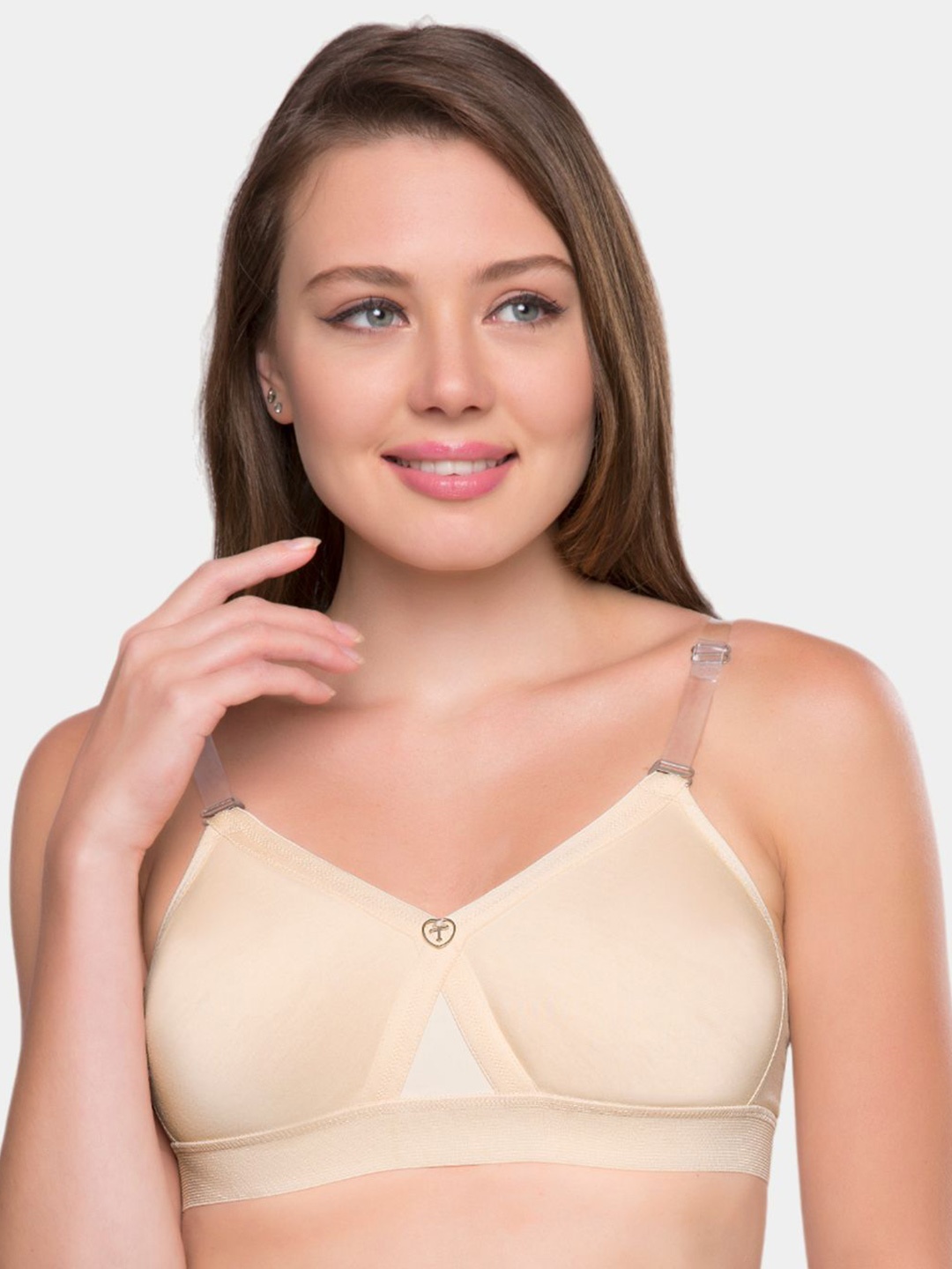 

Trylo ALPA Strapless Hosiery Cotton Non-Padded Non-Wired Seamless Molded T-Shirt Bra, Beige