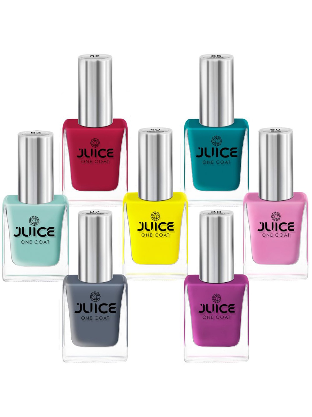 

JUICE Set Of 7 One Coat Long-Lasting Nail Polish - 11ml Each, Multi