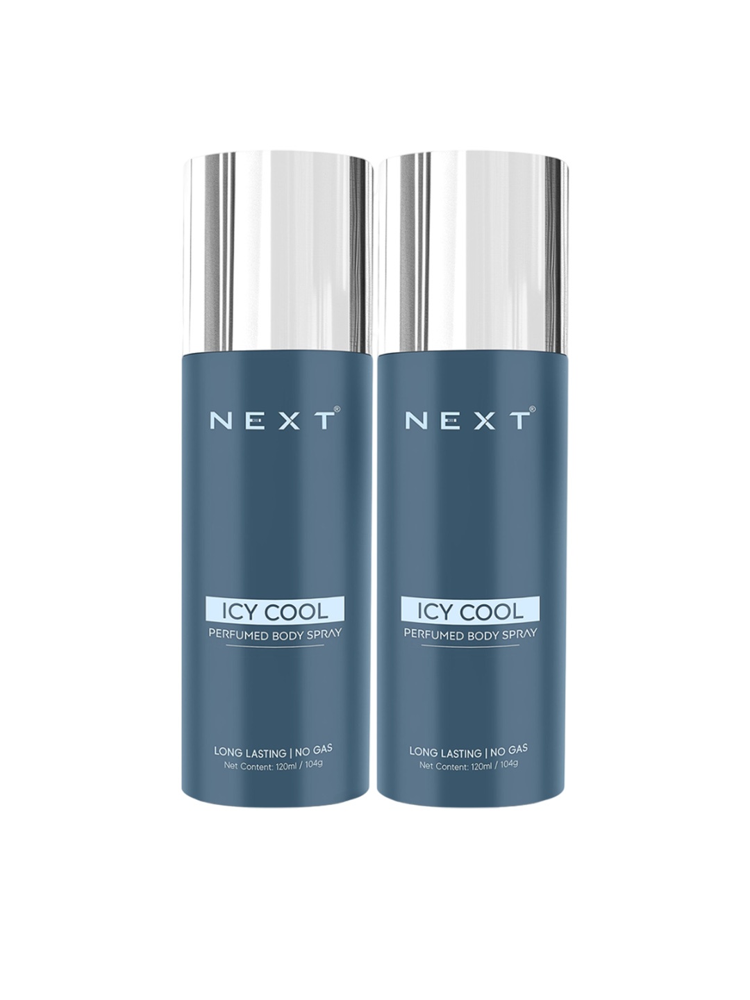 

NEXT CARE Set Of 2 Icy Cool Long Lasting No Gas Perfumed Body Spray - 120ml Each, Blue