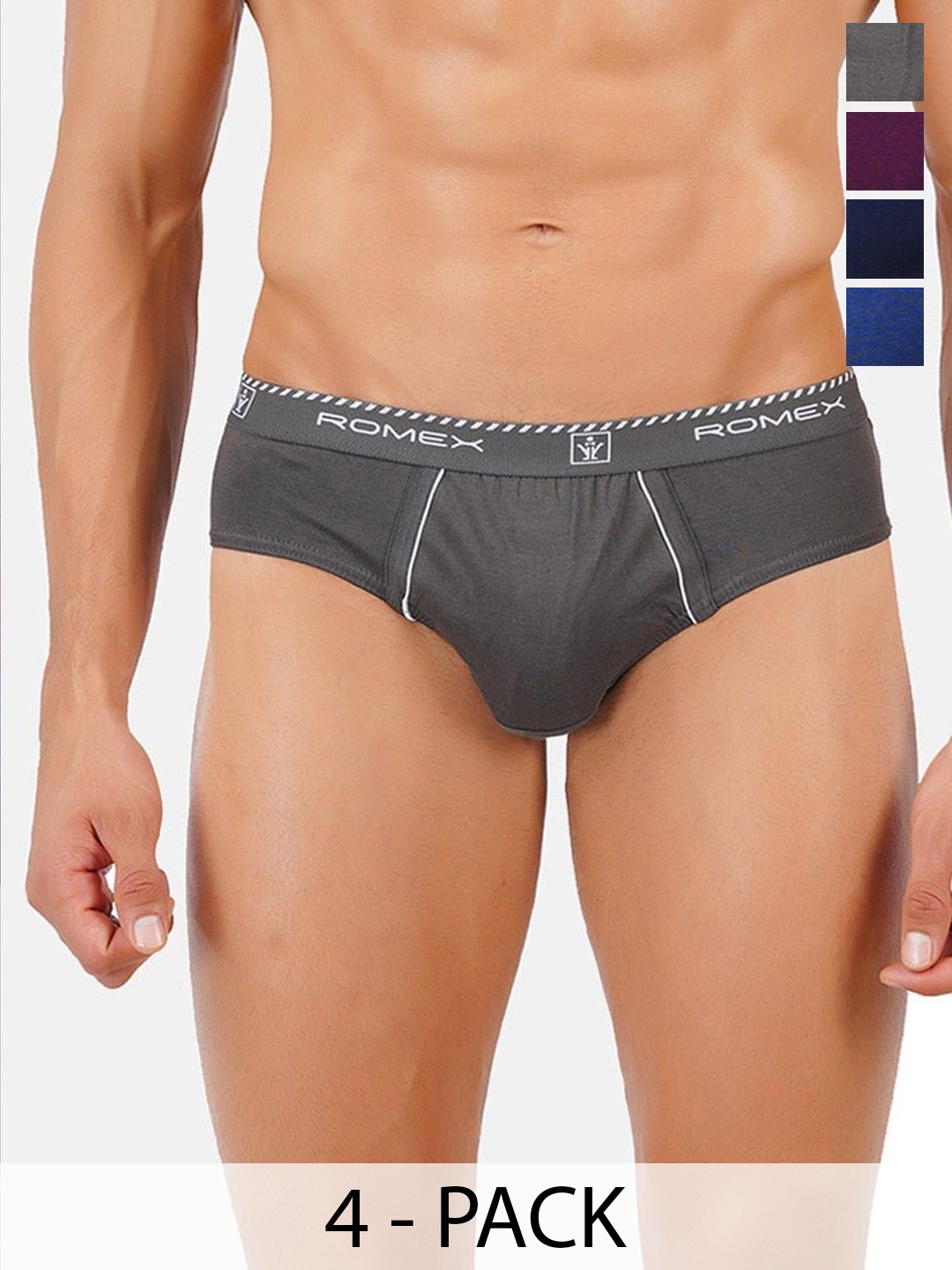 

Ramraj Pack Of 4 Mid-Rise Cotton Basic Briefs- R1MercIEC4P, Assorted