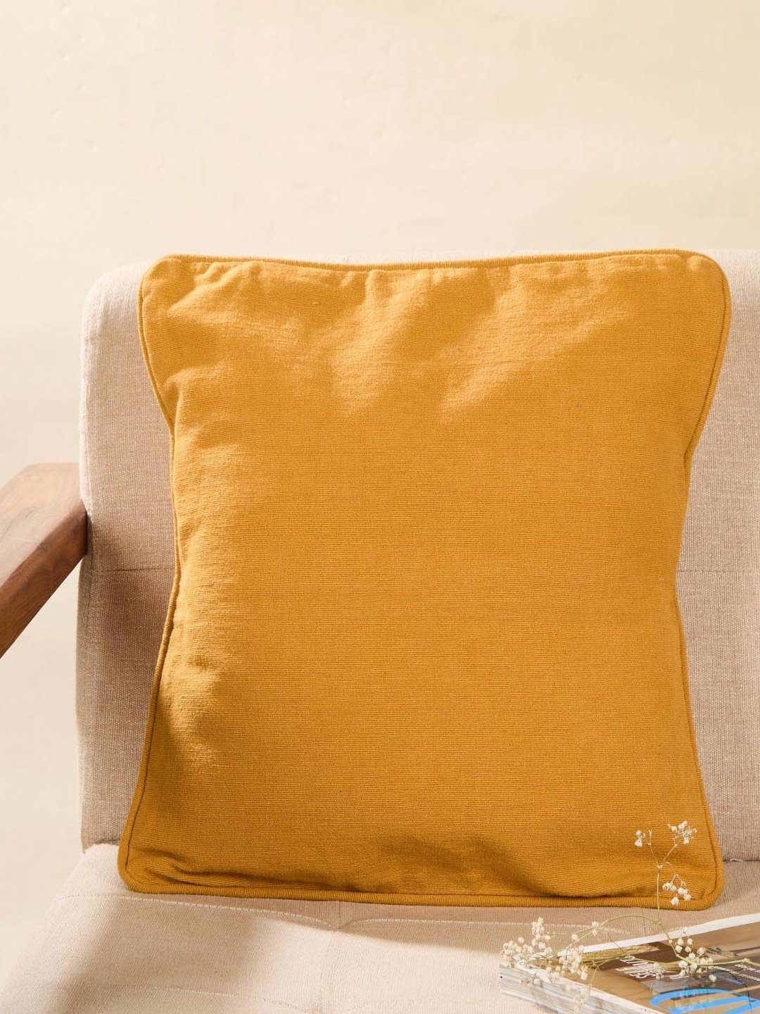 

Fabindia standalone Yellow Cotton Square Cushion Cover