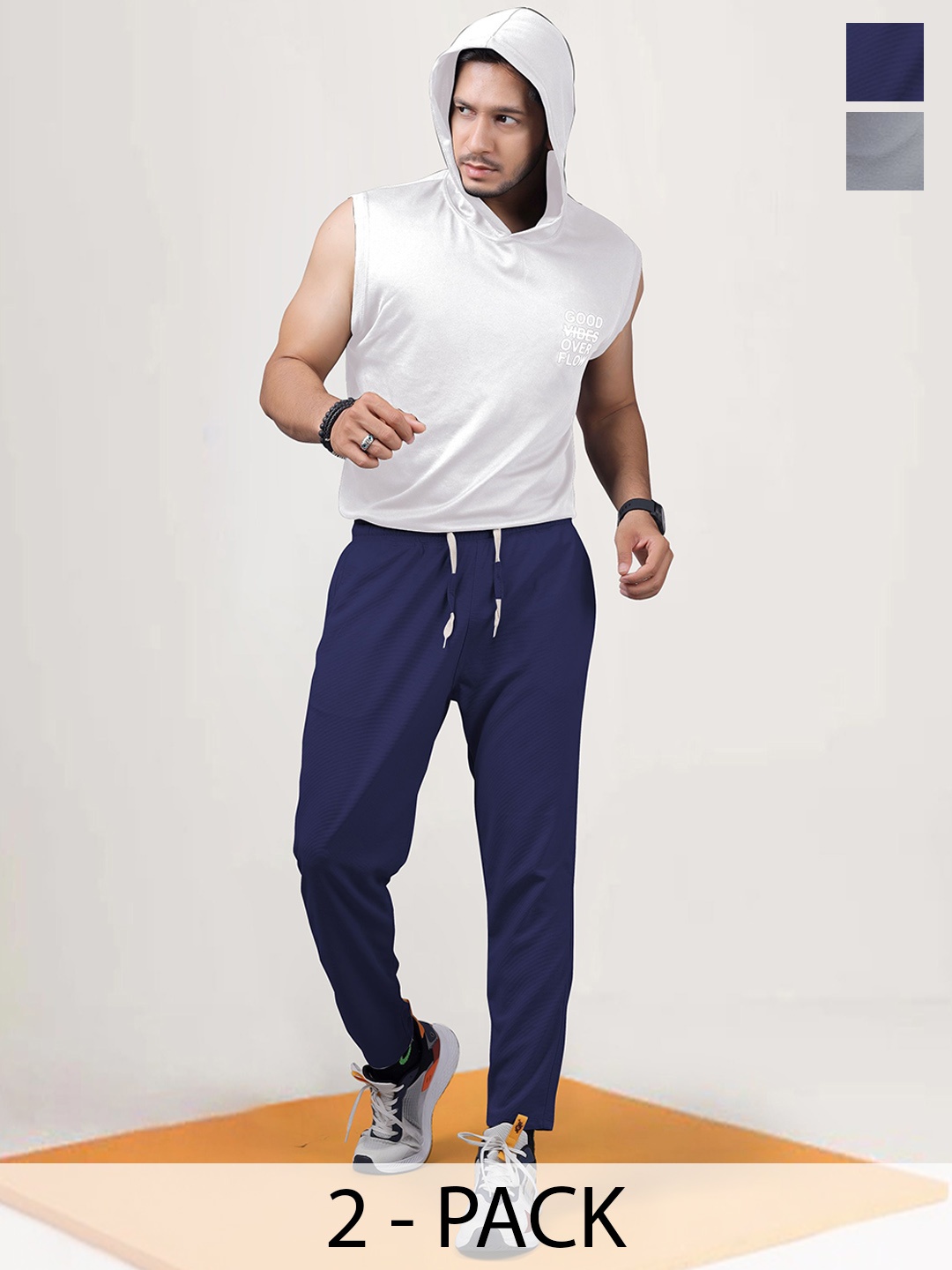 

Septem Pack Of 2 Mid-Rise Track Pants, Grey