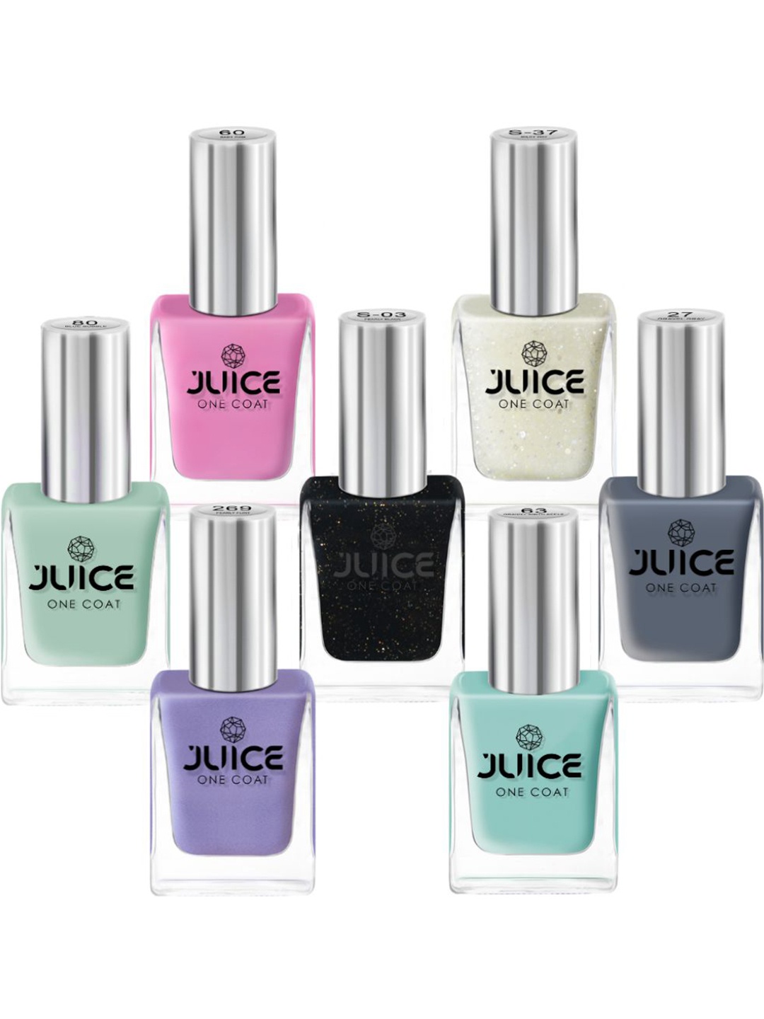 

JUICE Set Of 7 One Coat Long-Lasting Nail Polish - 11ml Each, Multi