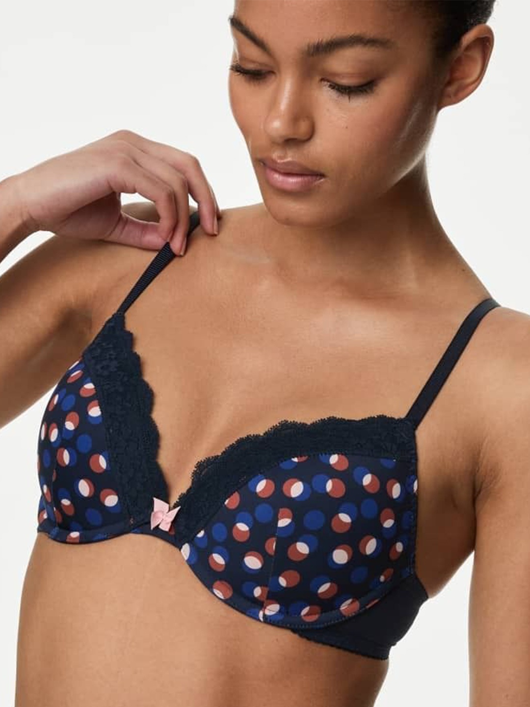 

Marks & Spencer Bra Medium Coverage Underwired Lightly Padded, Navy blue