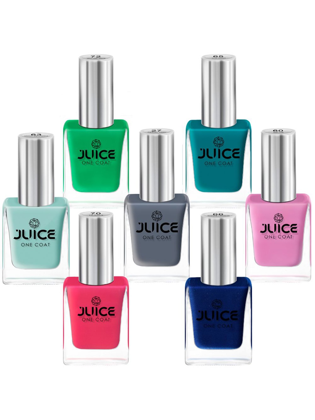 

JUICE Set Of 7 One Coat Long-Lasting Nail Polish - 11ml Each, Multi