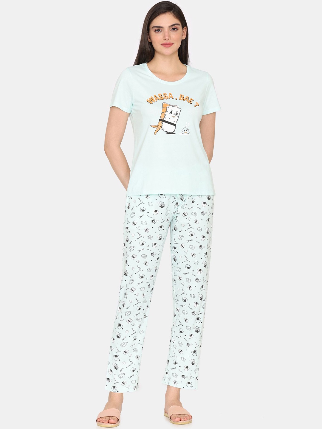 

Rosaline by Zivame Women Printed Night suit, Blue