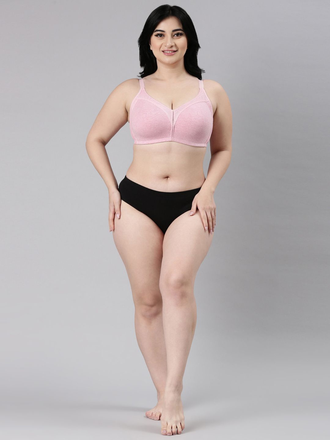 

Enamor Fab-Cool M-Frame Full Support Stretch Cotton Bra Ab75, Pink