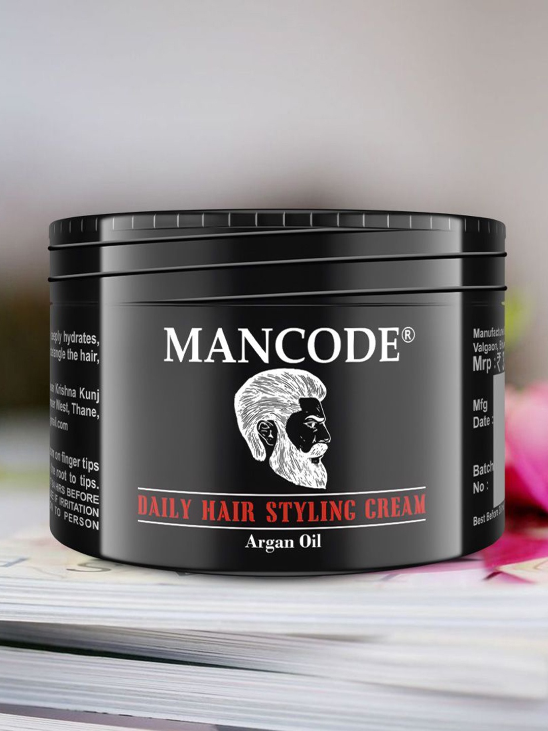 

MANCODE Daily Hair Styling Nourishment Cream With Argan Oil & Almond Oil - 100g, Black