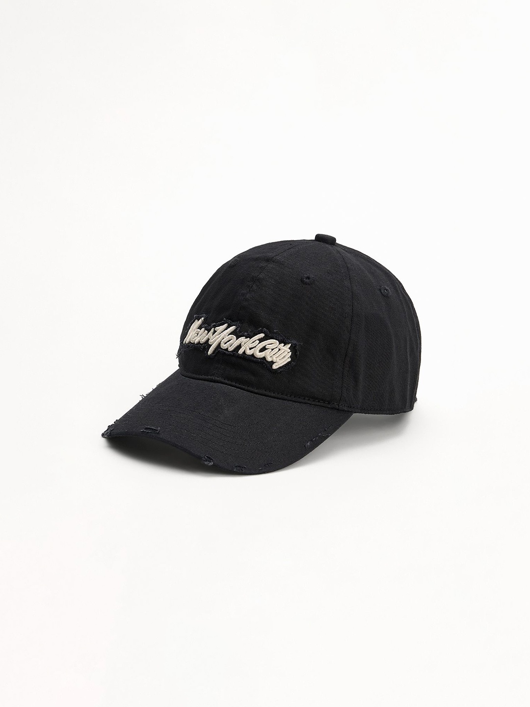 

THE BEAR HOUSE Men Embroidered Pure Cotton Baseball Cap, Black