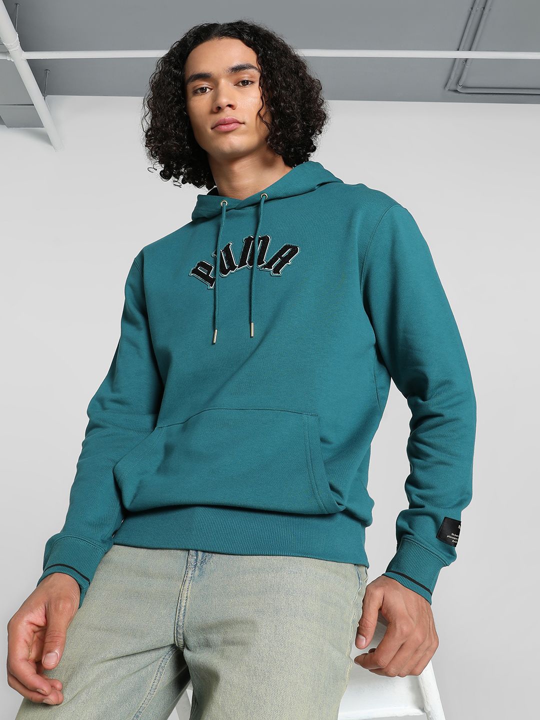 

Puma Men Classics Play.Paris. Typography Printed Hoodie, Teal