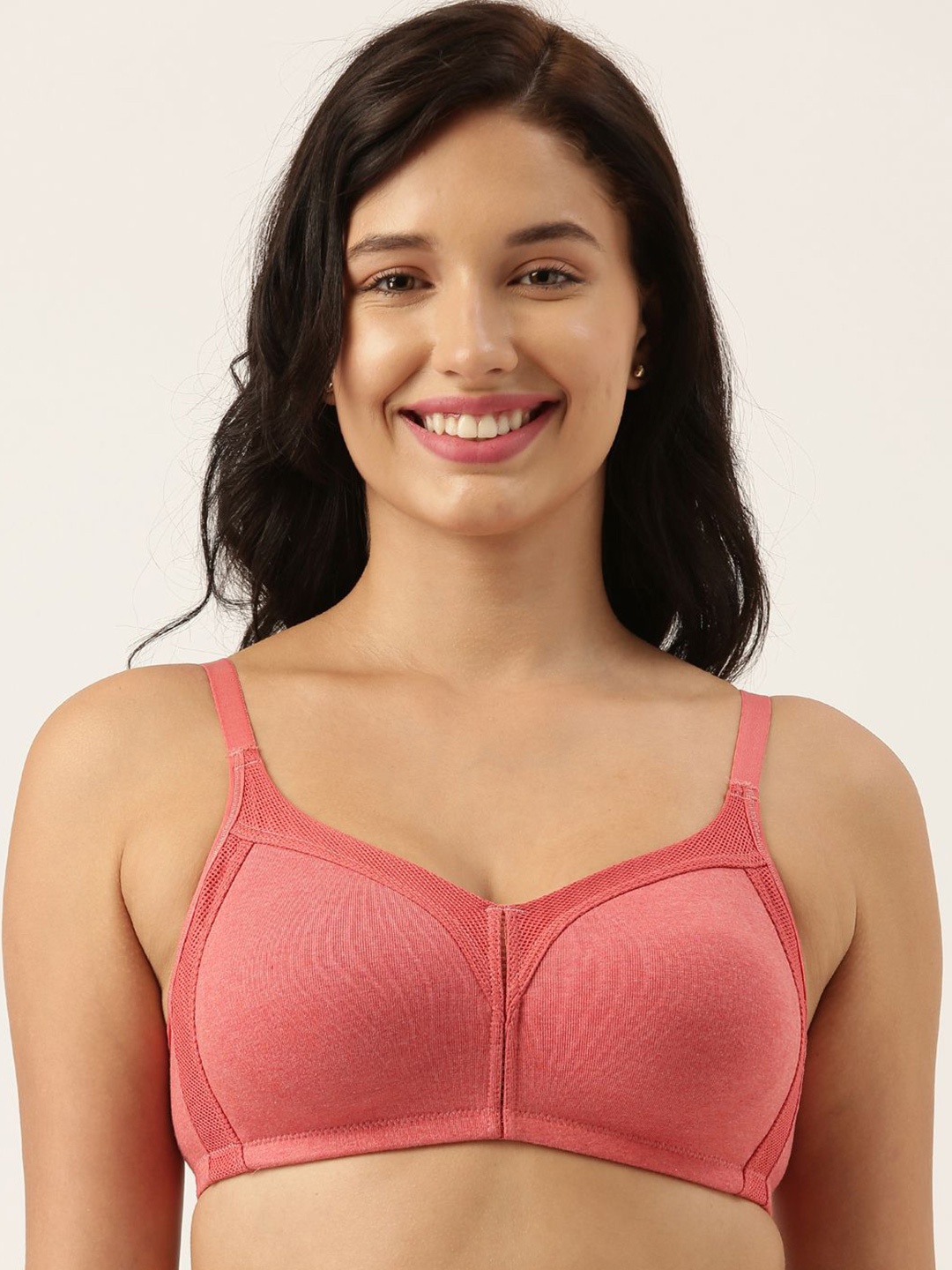 

Enamor Fab-Cool M-Frame Full Support Stretch Cotton Bra Ab75, Red