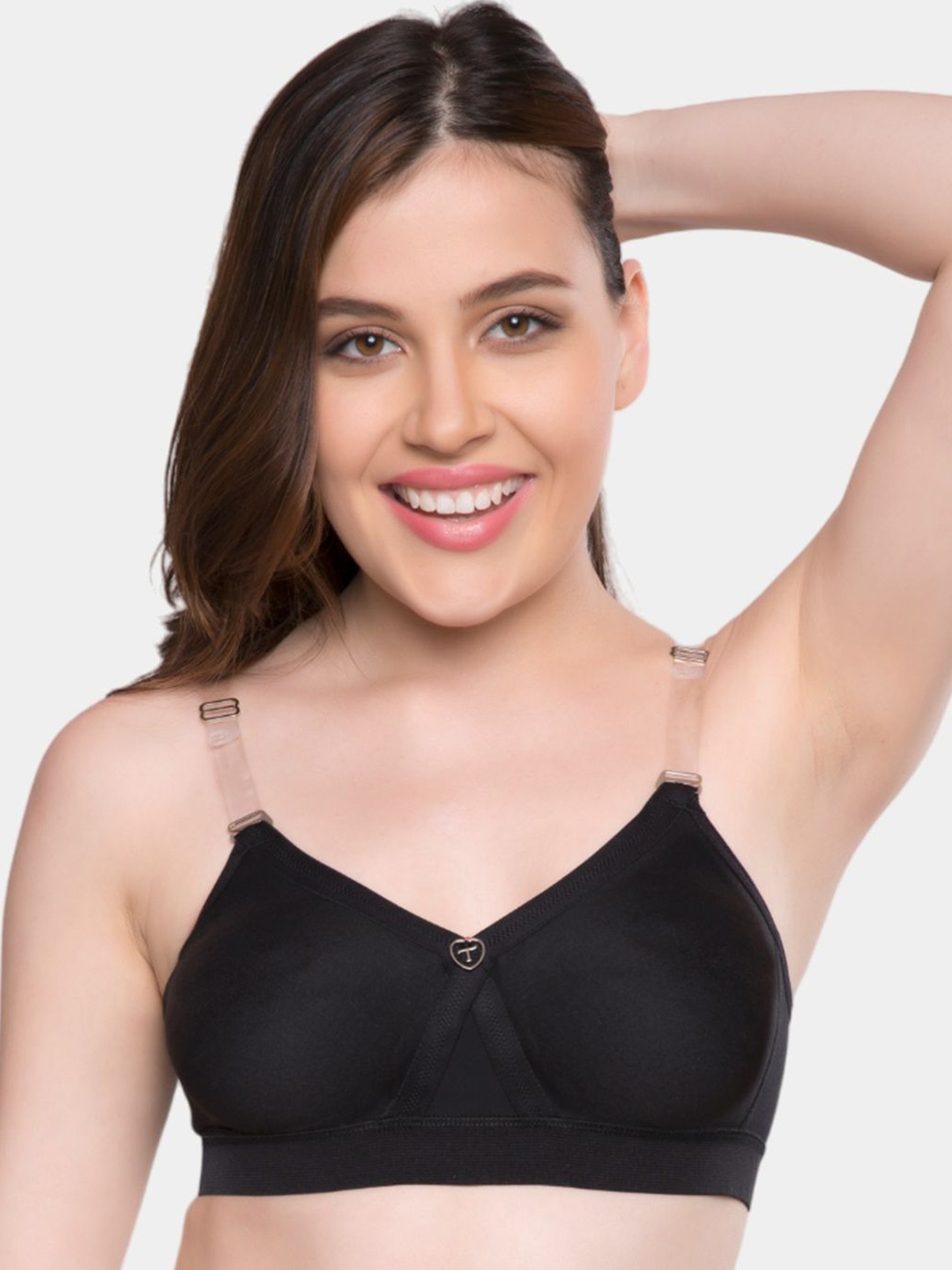 

Trylo ALPA Strapless Hosiery Cotton Non-Padded Non-Wired Seamless Molded T-Shirt Bra, Black