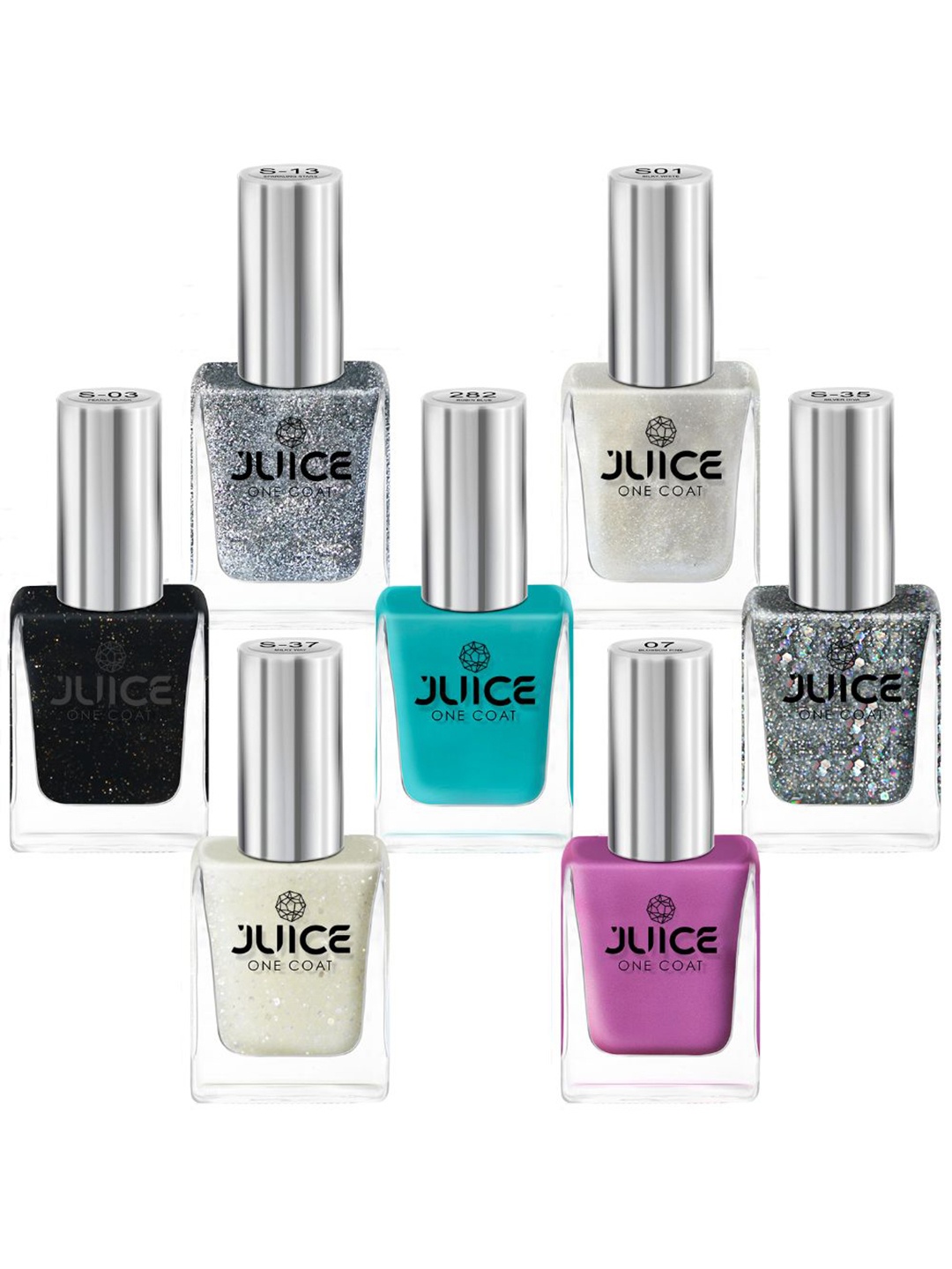 

JUICE Set Of 7 One Coat Long-Lasting Nail Polish - 11ml Each, Multi