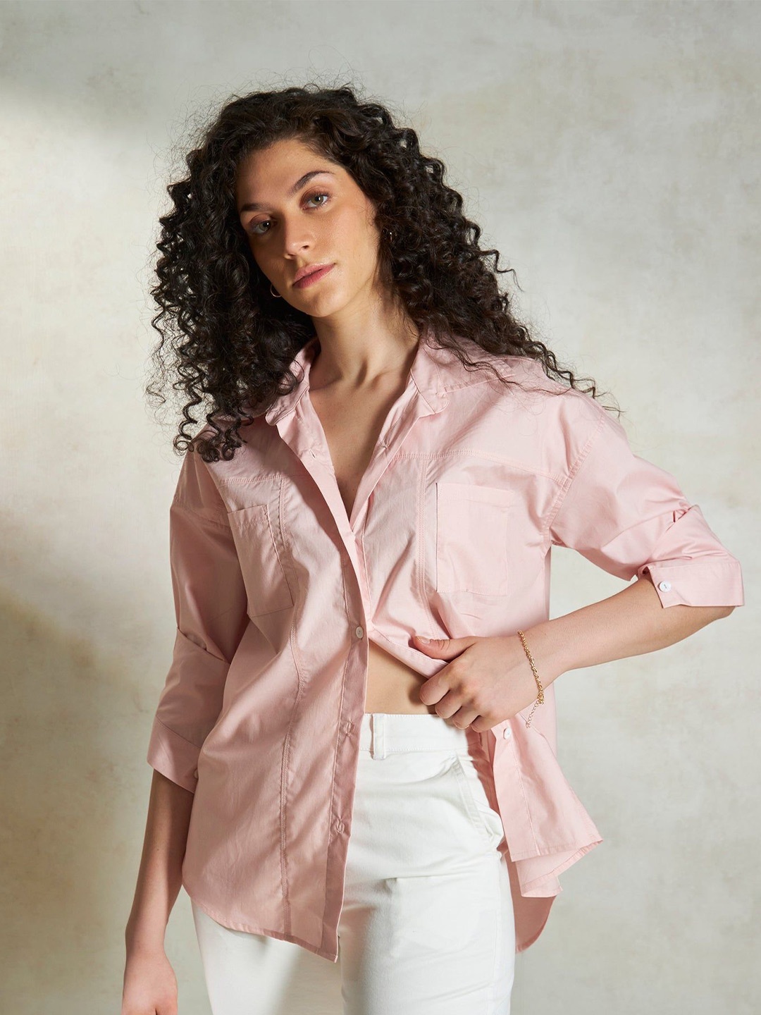 

Virgio Women Opaque Casual Shirt, Pink
