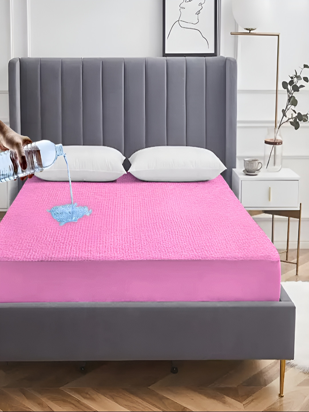 

AVI Pink Terry Cotton Waterproof Mattress Protector