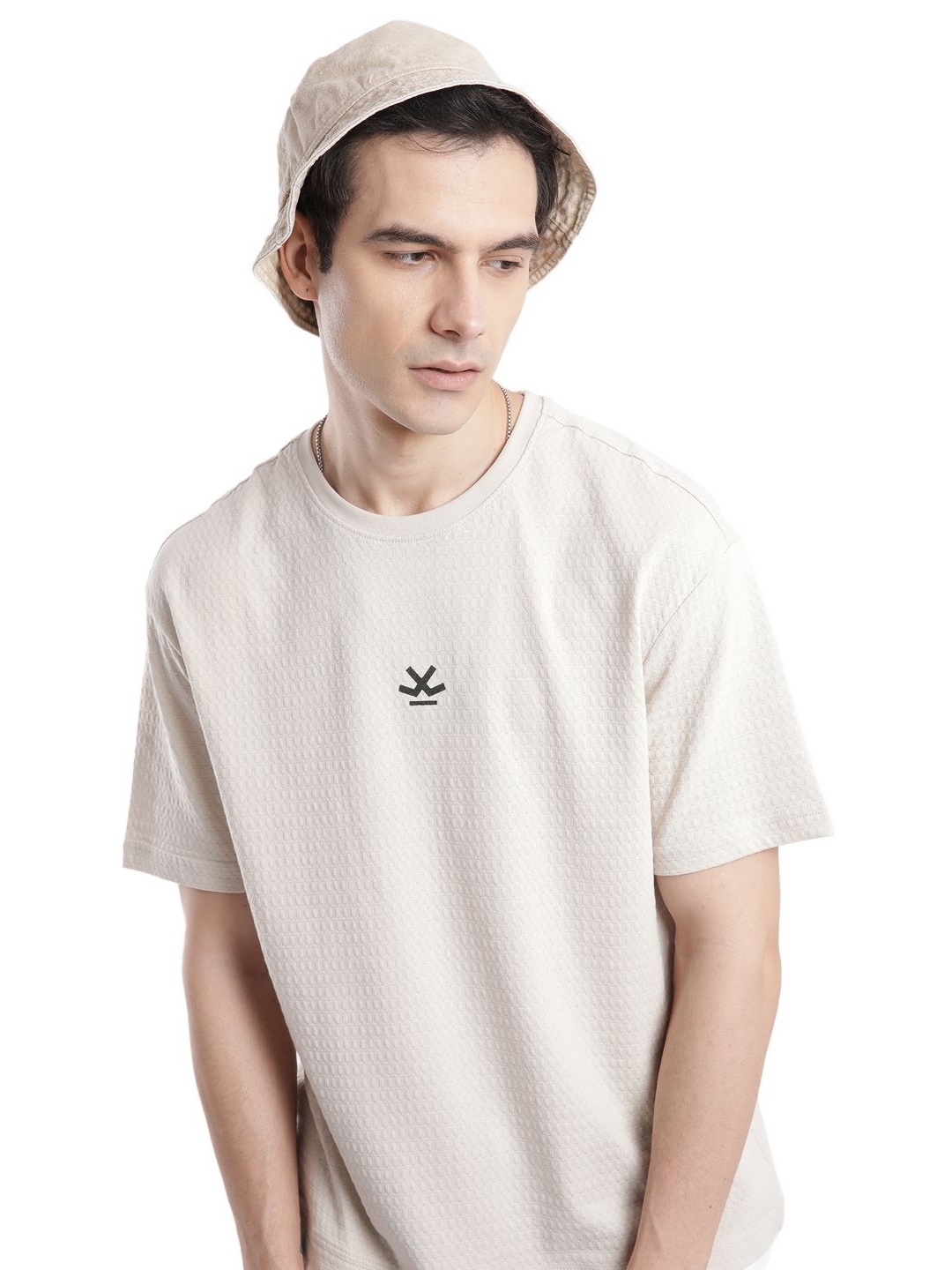

WROGN Extended Sleeves Pure Cotton Baggy T-shirt, Off white