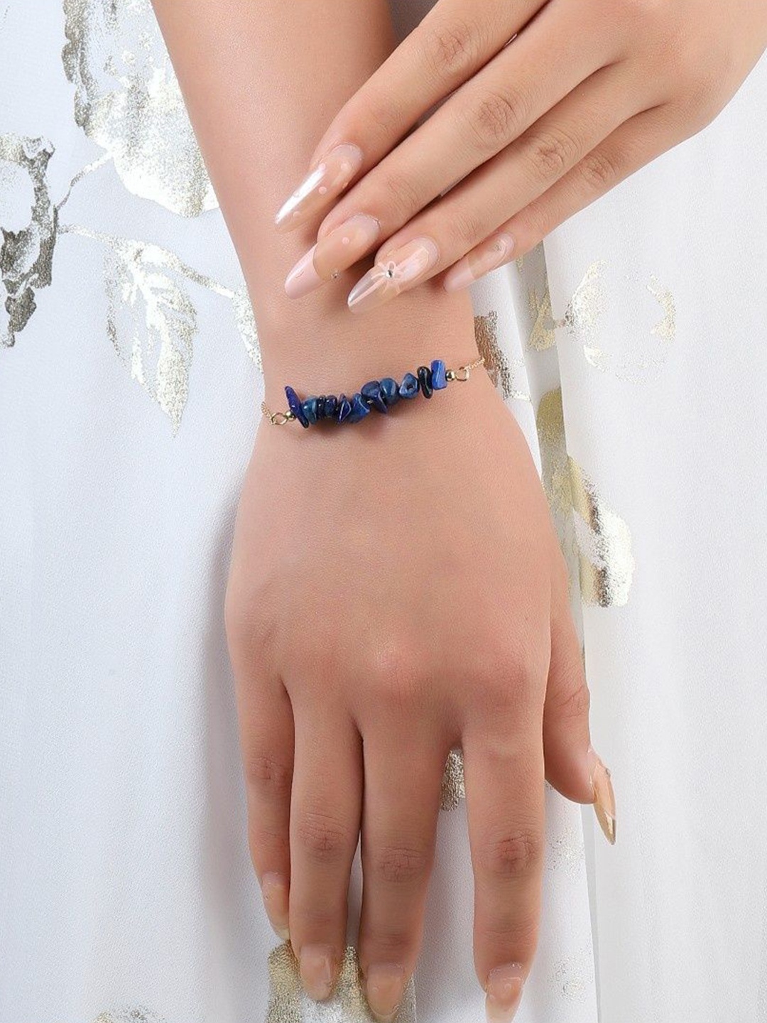 

SALTY Women Whispering Pebble Of Intuition Wraparound Bracelet, Blue