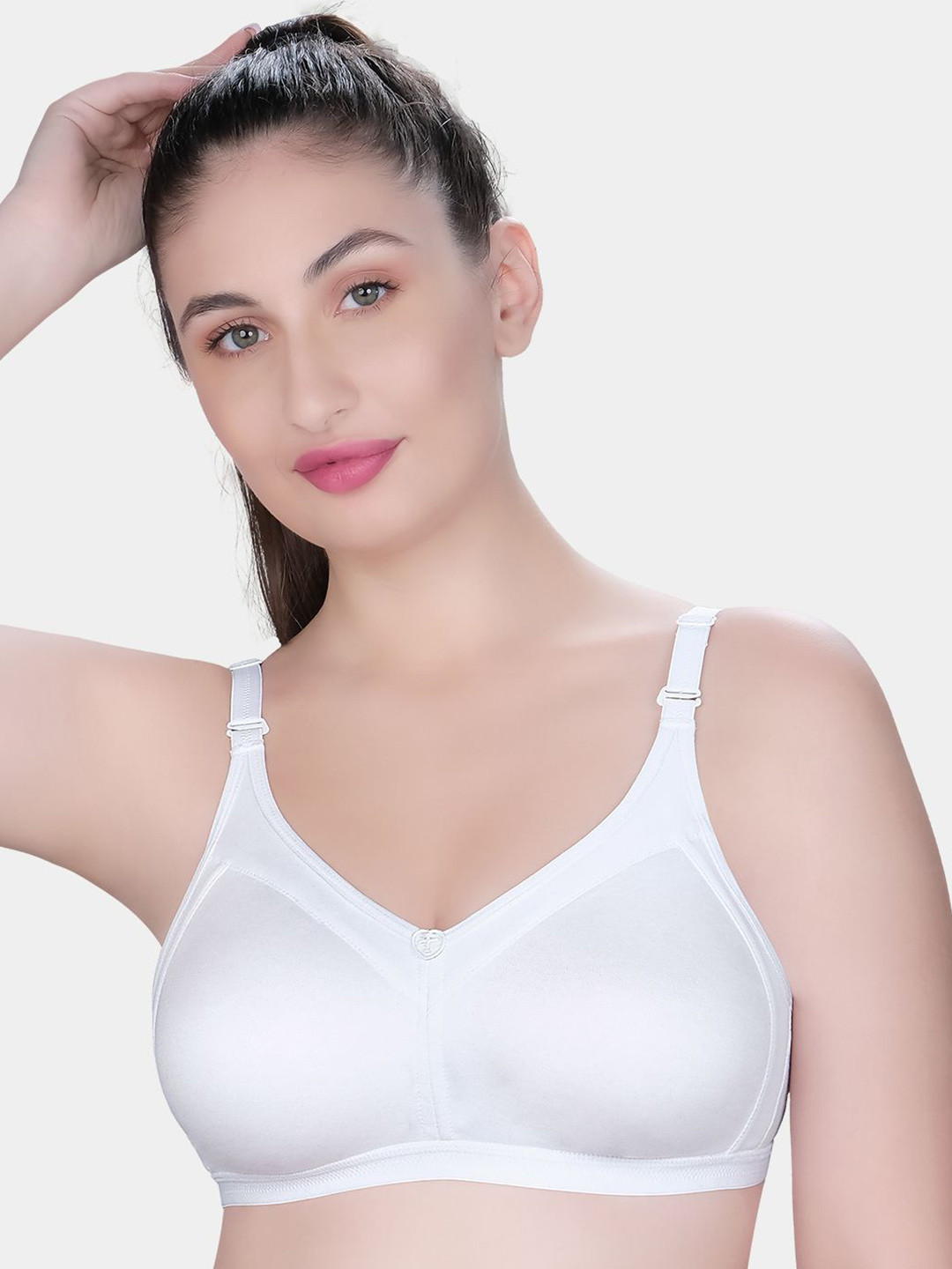 

Trylo Rozi Non-Padded Non-Wired Seamless Molded Full Coverage T-Shirt Bra, White