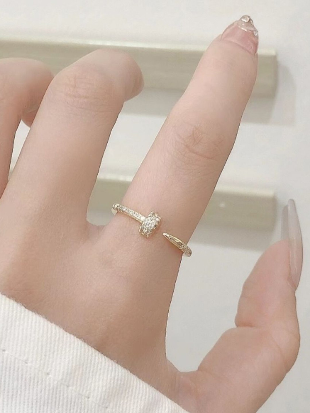 

SALTY Gold-Plated Stone Studded Finger Ring