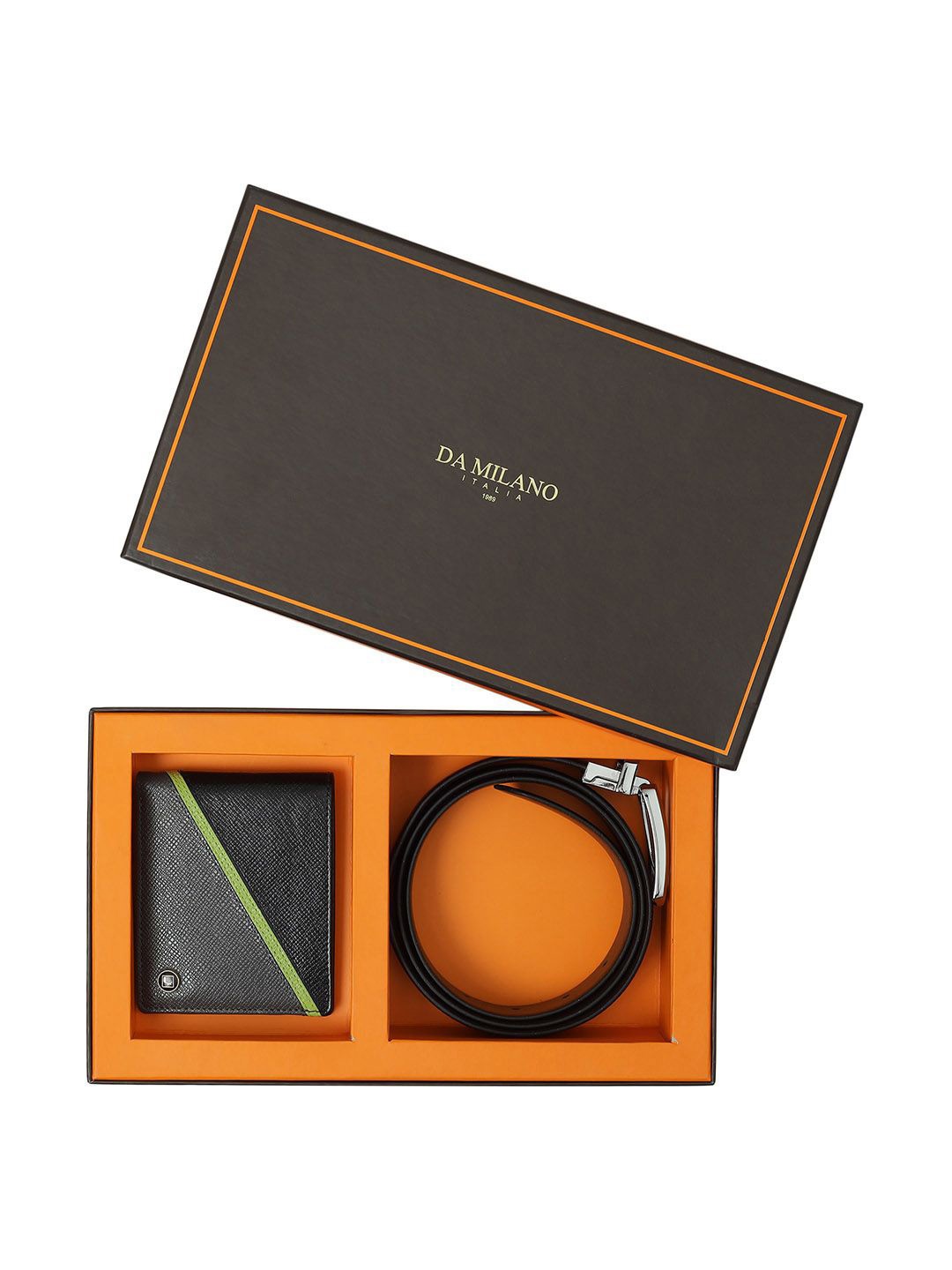 

Da Milano Men Leather Accessory Gift Set, Black