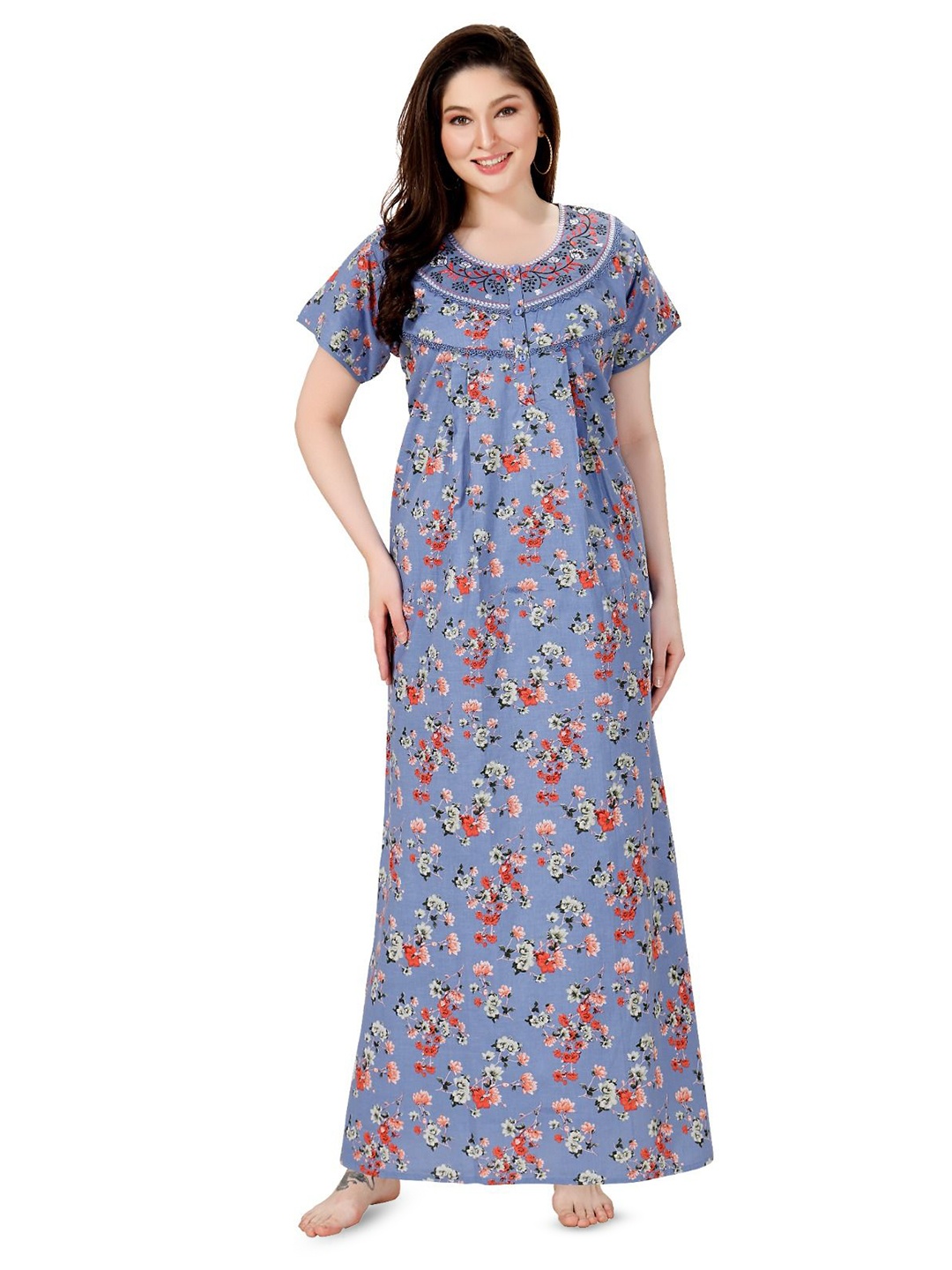 

Soulemo Printed Everyday Maxi Nightdress, Blue