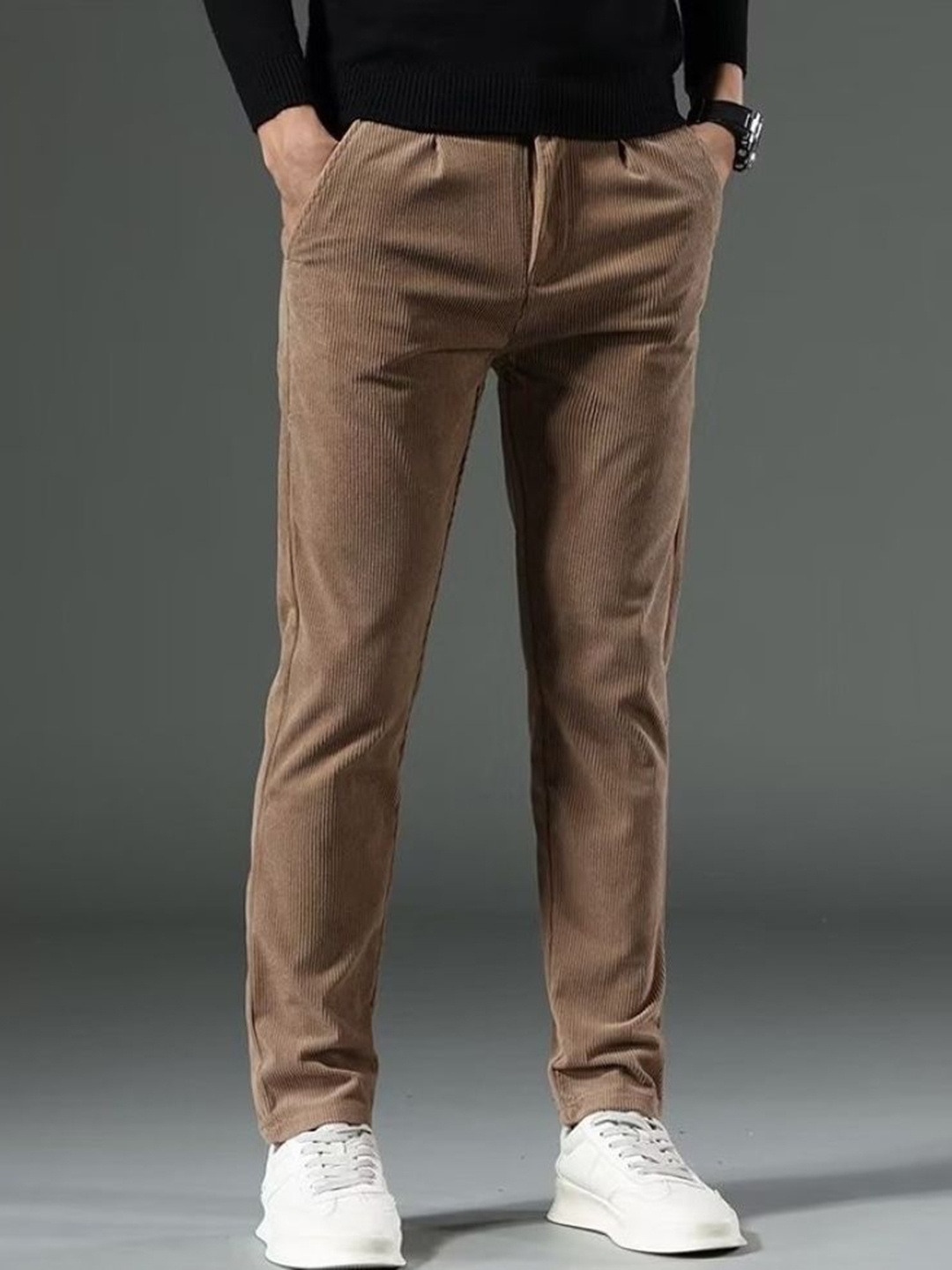 

StyleCast Men Slim Fit Chinos Trousers, Brown