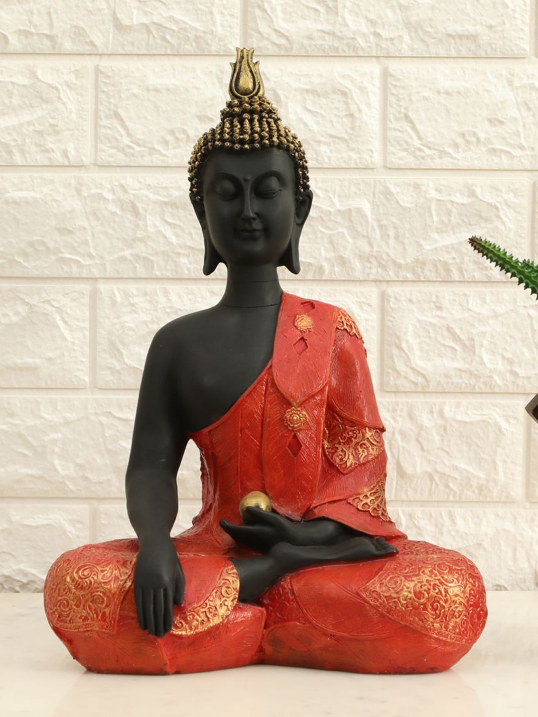 

vedas Black & Red Buddha Idol Showpiece