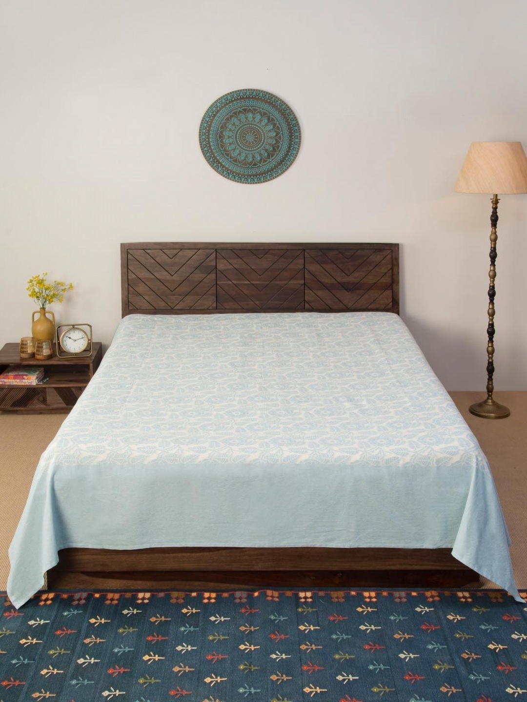 

Fabindia Blue & White Quilted 128TC Double Queen Bed Cover