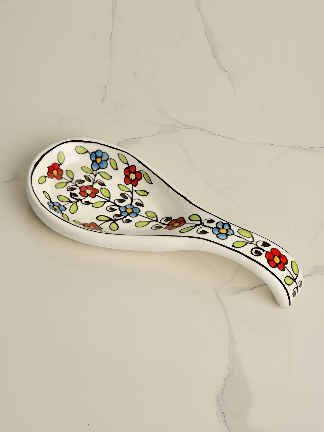 

StyleMyWay White & Green Printed Ceramic Spoon