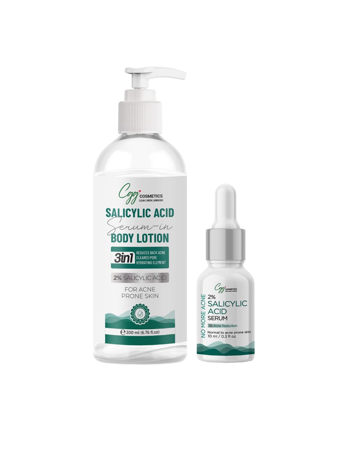 

CGG Cosmetics Combo Of Salicylic Serum In Body Lotion 200 ml & 2% Salicylic Serum 10 ml, Na