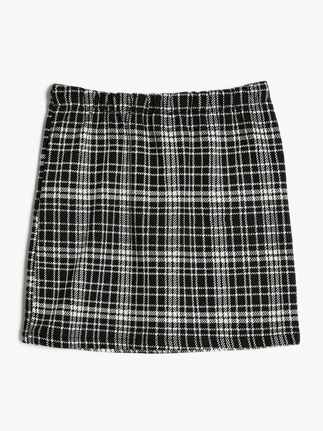 

Koton Girls Checked Pencil Mini Skirt, Black