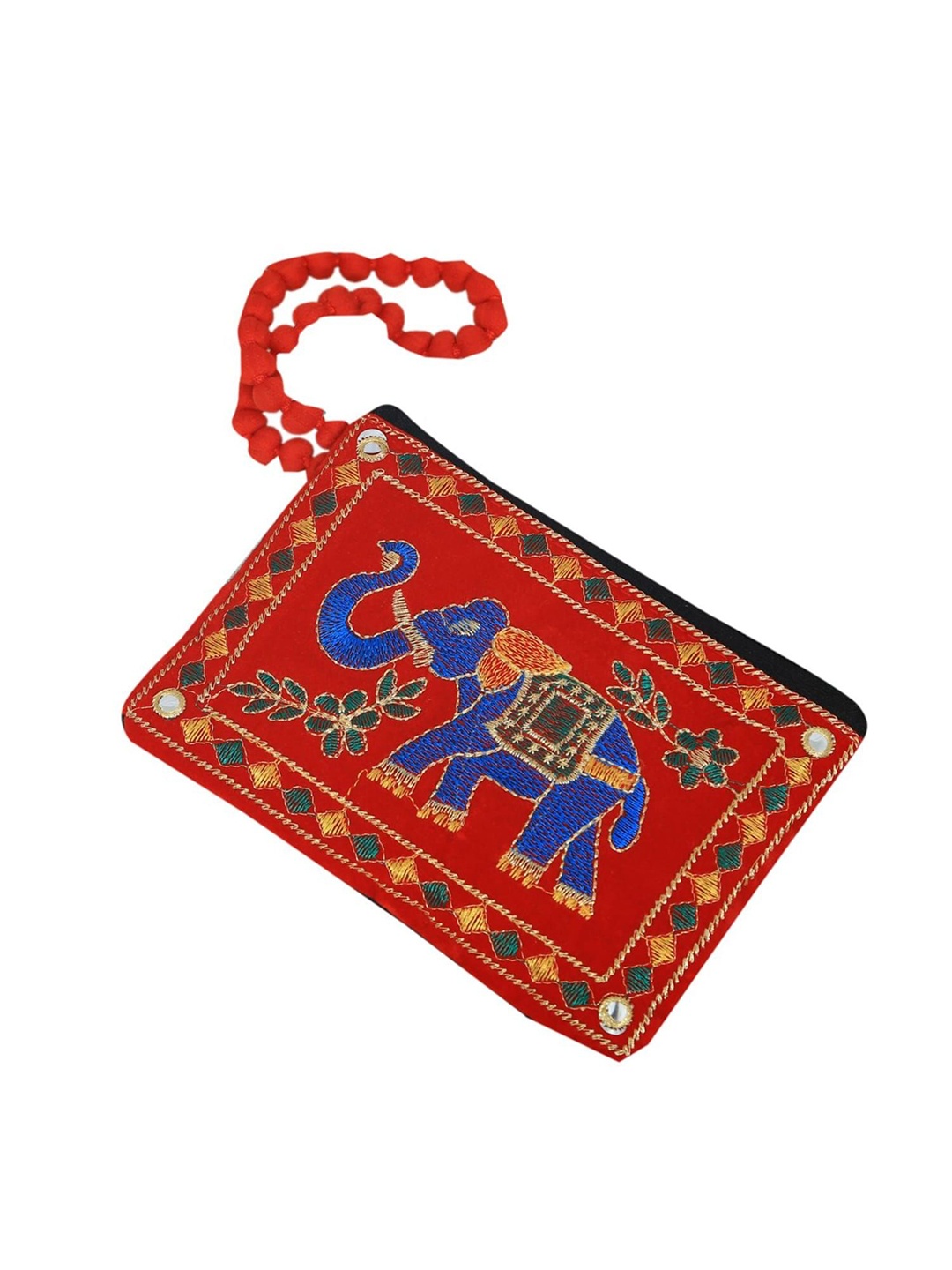 

Kuber Industries Red & Blue Embroidered Cotton Mobile Cover Pouch With Hand Dori