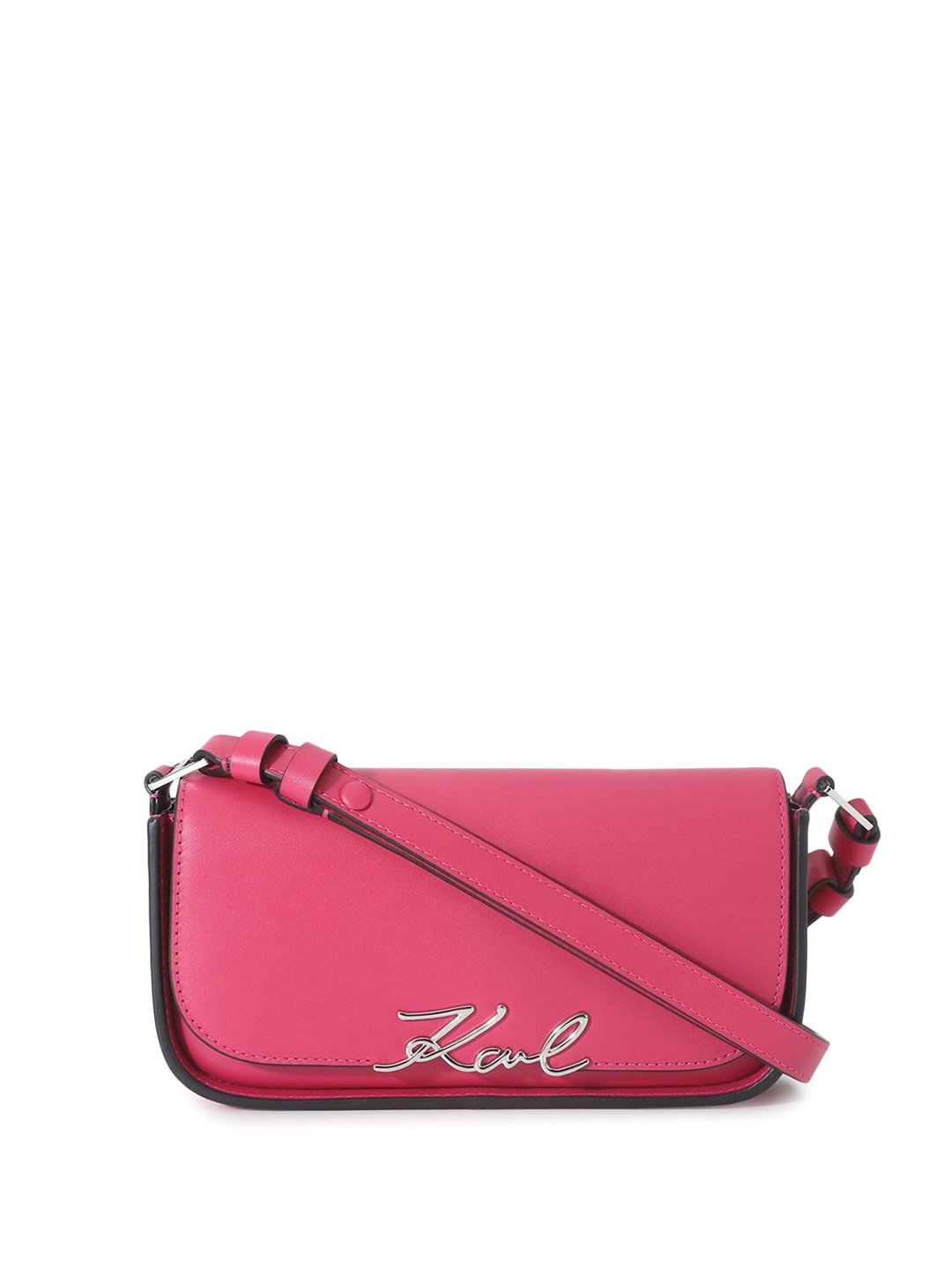 

Karl Lagerfeld PU Bowling Sling Bag with Tasselled, Red