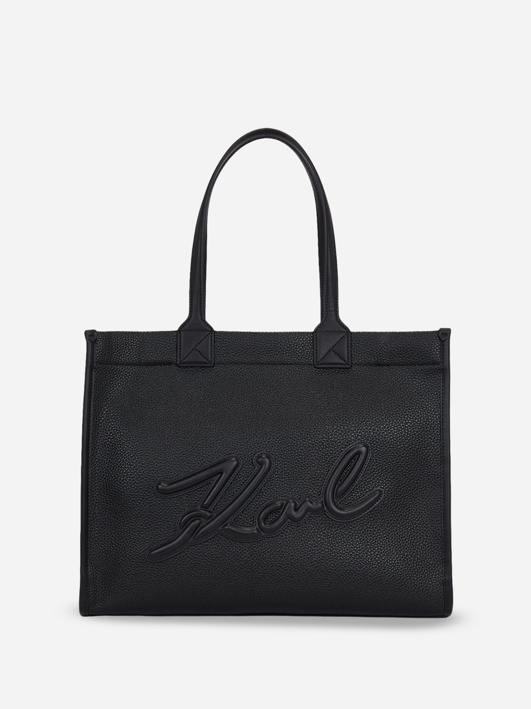

Karl Lagerfeld Structured Handheld Bag with Fringed, Black