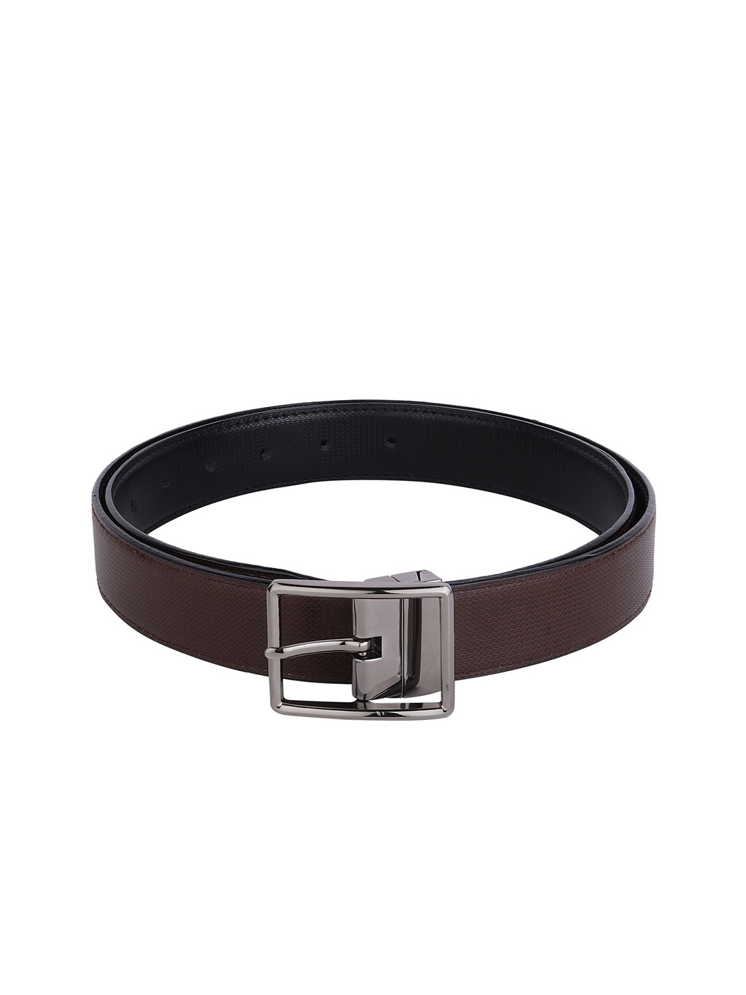 

WINSOME DEAL Men Tang Closure Textured Formal Belt, Brown