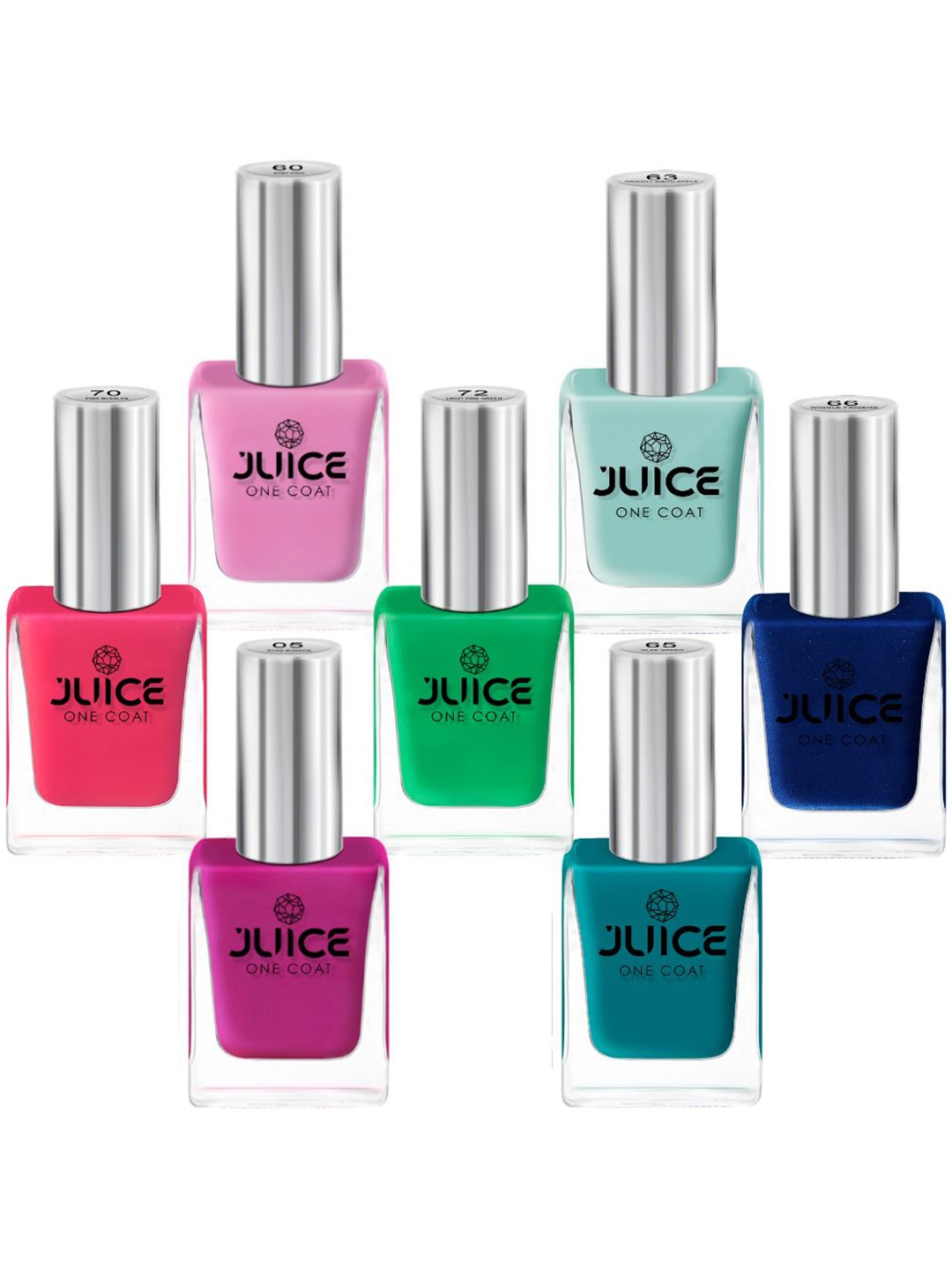 

JUICE Set Of 7 One Coat Long-Lasting Nail Polish - 11ml Each, Multi
