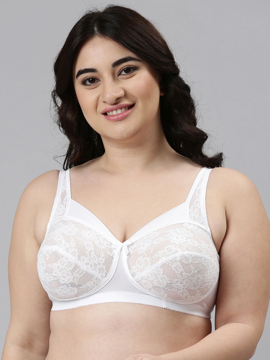 

Enamor Full Support Classic Lace Lift Bra Fb06, White